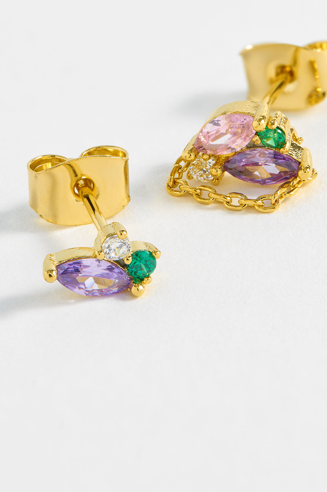 Rainbow CZ Stud Earrings for Women - Sparkling Cubic Zirconia Fashion Jewelry - Perfect for Parties, Weddings & Everyday Wear