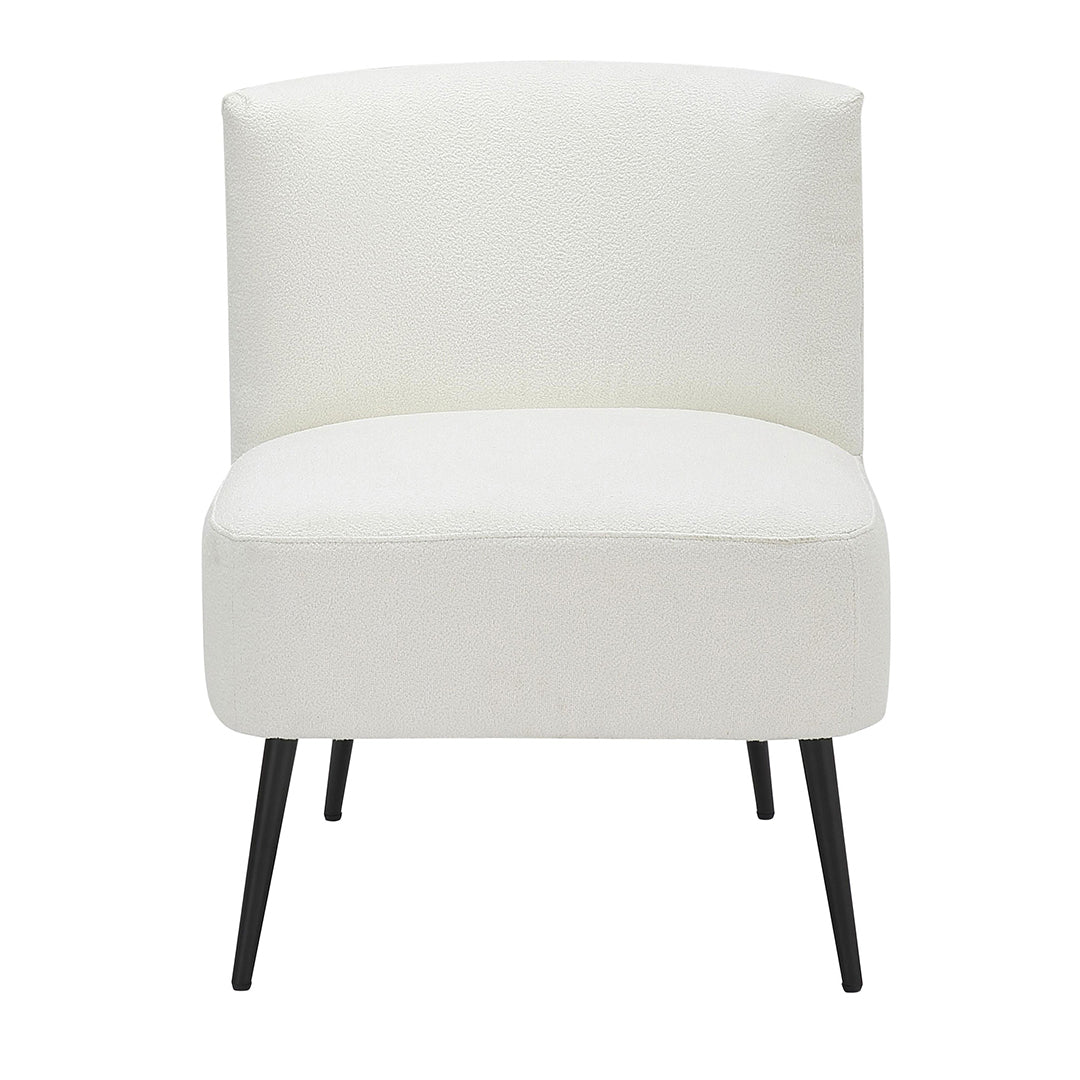 Fran Slipper Chair - Modern Accent Chair for Living Room, Bedroom & Office - Comfortable Upholstered Lounge Chair with Sturdy Wooden Legs - Perfect for Reading, Relaxing & Small Spaces