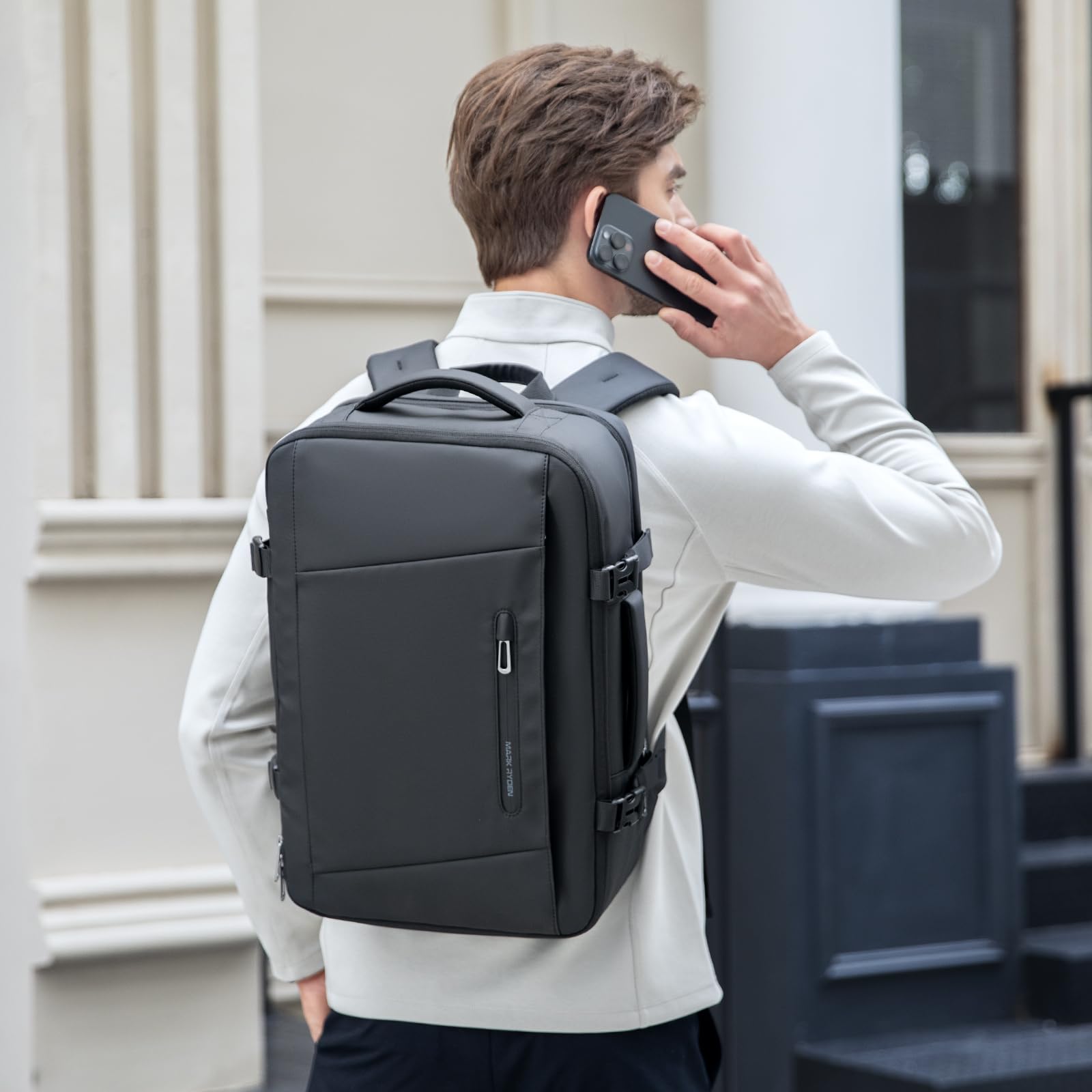 Mark Ryden 35L Vacuum Compression Laptop Backpack with Air Pump & Water Bottle Pocket - Perfect for Travel, Business, College & Camping | Durable Carry-on Backpack for Work Commute, Weekend Getaways & Outdoor Adventures