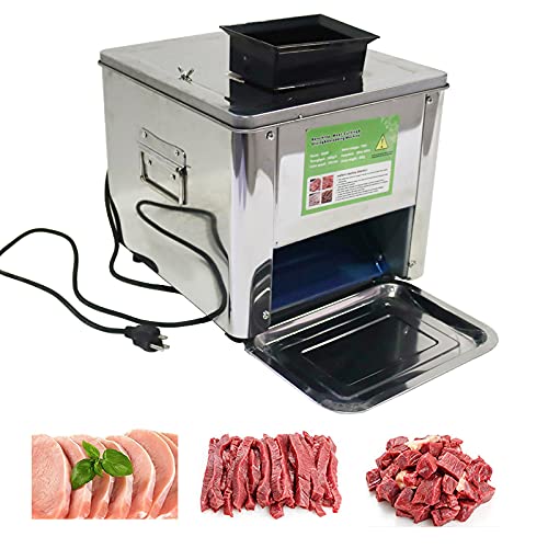 INTBUYING Commercial Electric Meat Slicer Machine - 7mm Blade, 850W, 310r/min for Pork, Lamb, Beef - Perfect for Delis, Butcher Shops & Home Kitchens