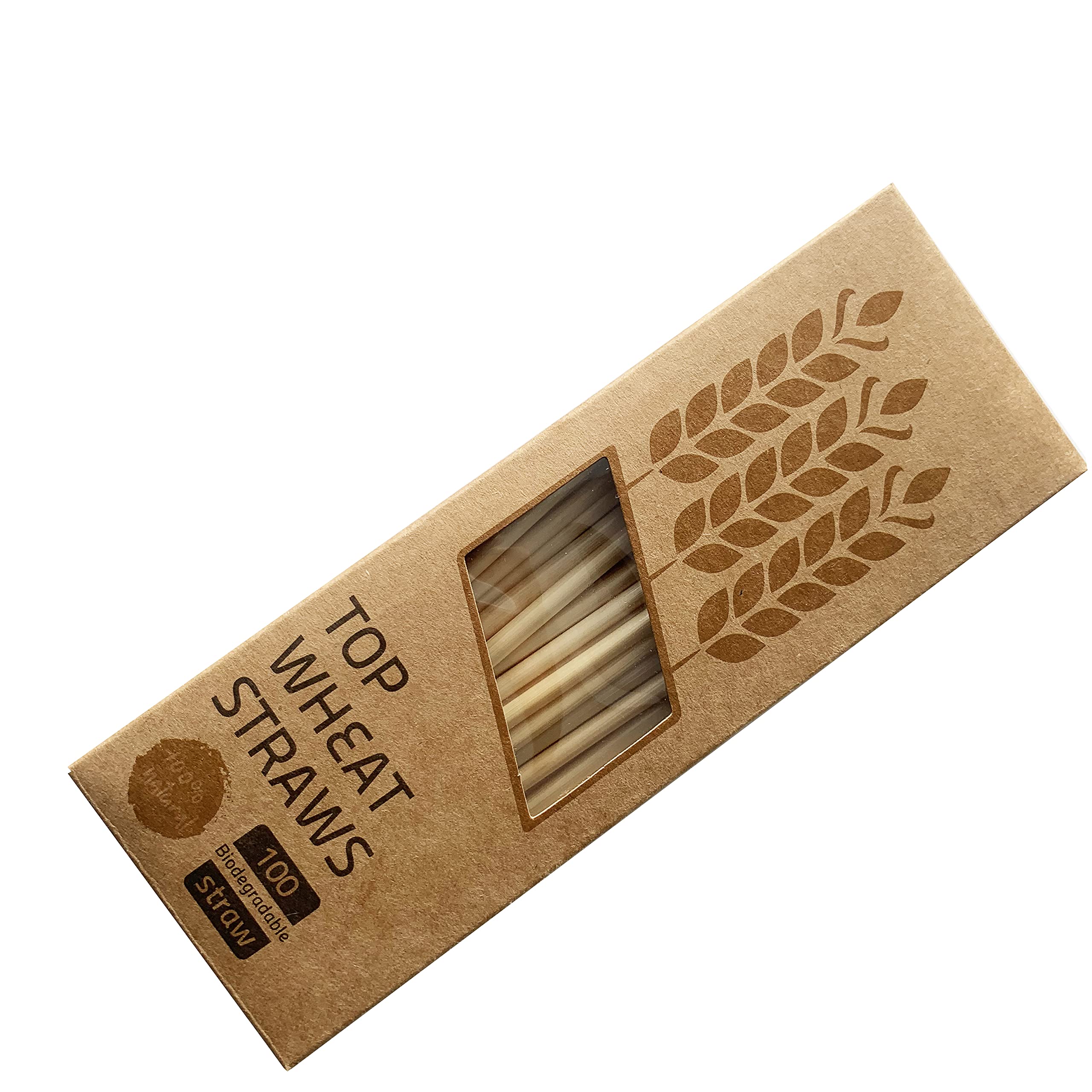 100% Organic Wheat Drinking Straws - Natural, Eco-Friendly, Biodegradable, Disposable - Healthier Alternative to Bamboo, Paper & Plastic Straws - Pack of 100 - Perfect for Parties, Restaurants & Sustainable Living