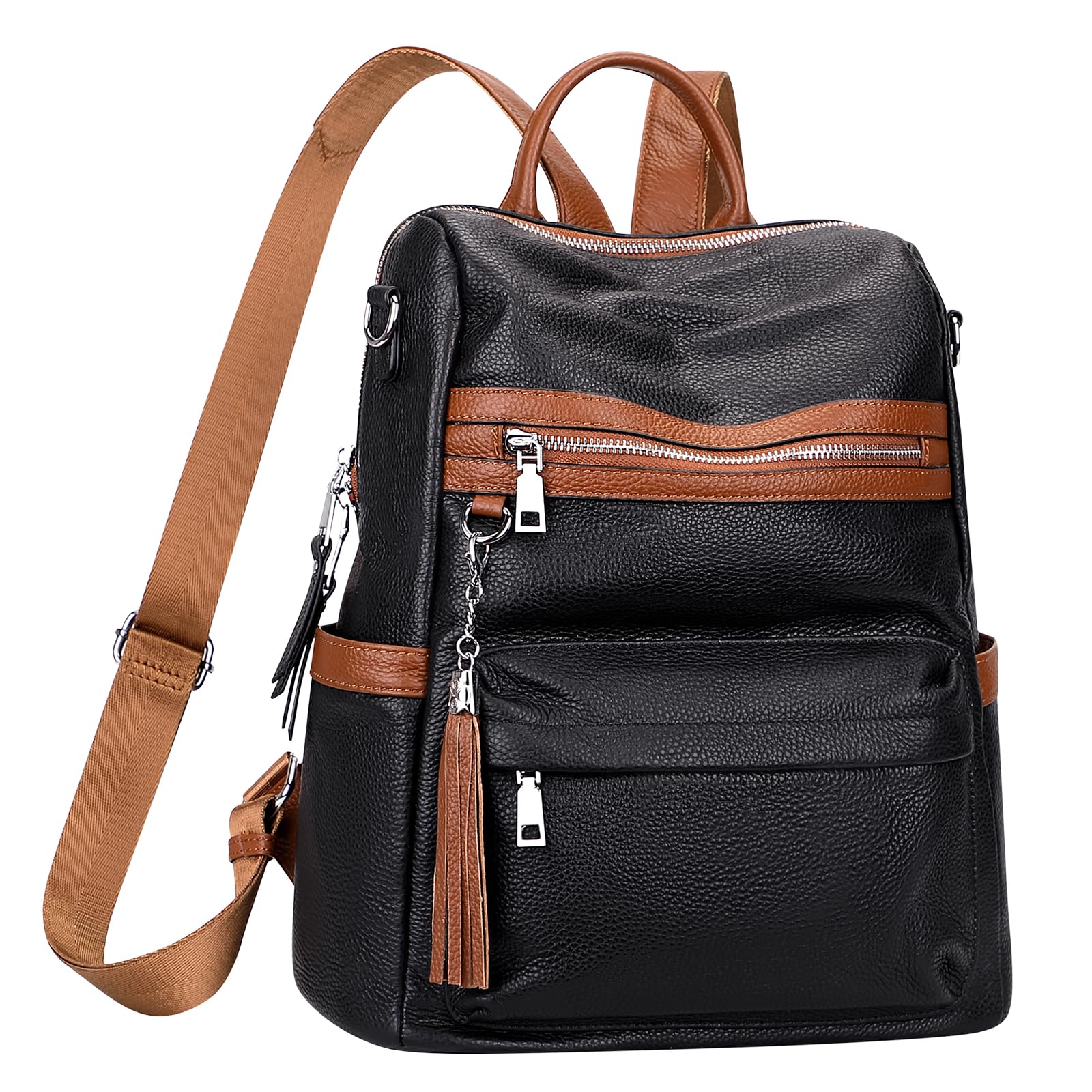 ALTOSY Genuine Leather Backpack for Women - Convertible Shoulder Bag & Crossbody Purse - Large Soft Leather Daypack - Elegant Casual Style - Perfect for Work, Travel & Everyday Use