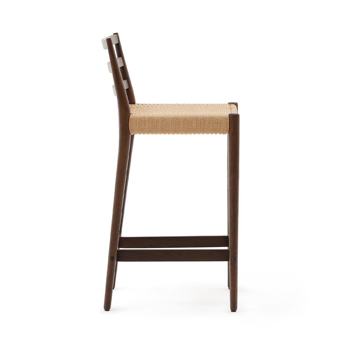Kave Home Analy Stool - Modern Bar Stool with Metal Frame & Wooden Seat - Perfect for Kitchen Island, Breakfast Bar & Home Decor