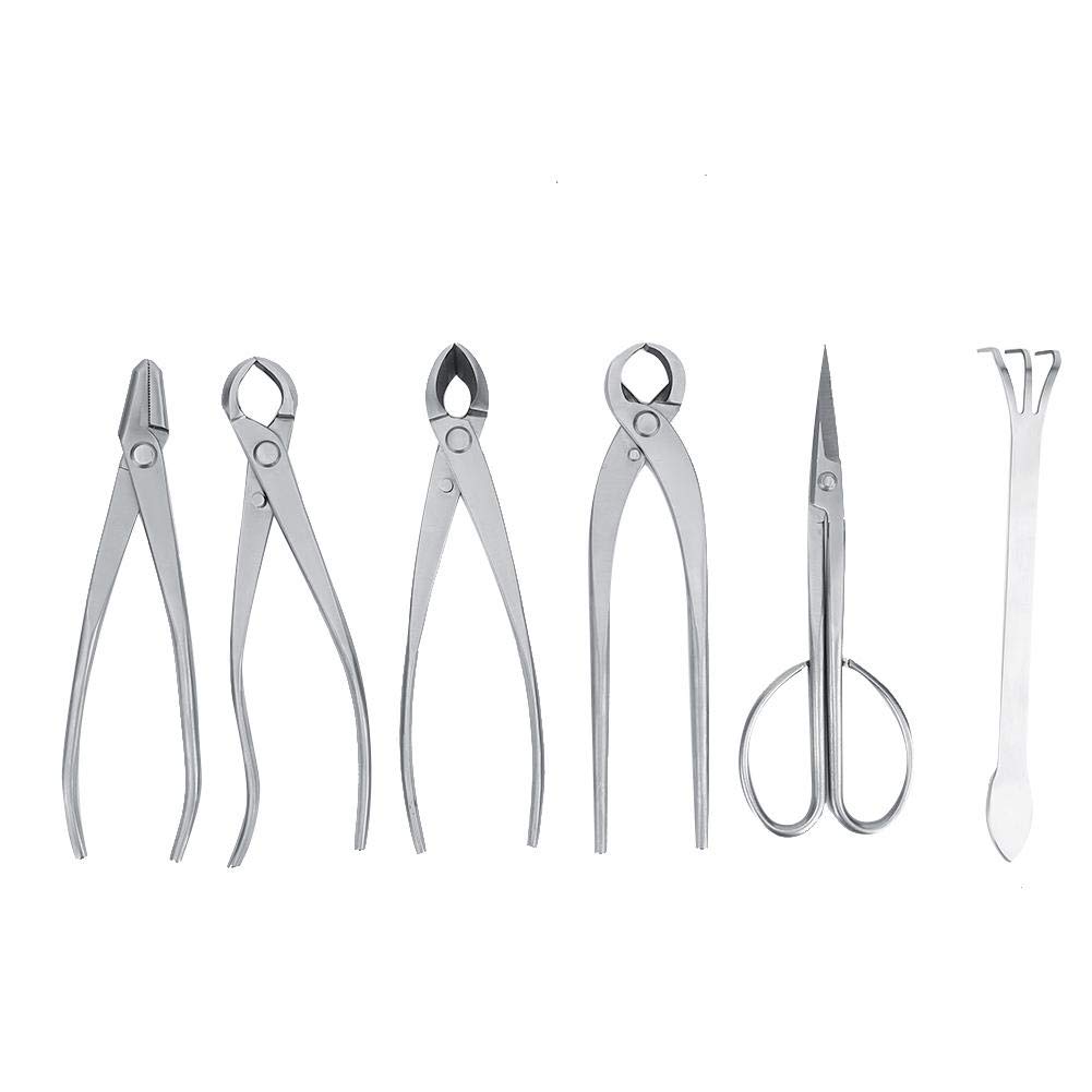 Premium 6-Piece Stainless Steel Bonsai Trimming Tool Set - Durable Gardening Shears for Pruning, Shaping & Maintenance - Perfect for Bonsai Trees, Fruit Trees & Garden Plants - Ideal for Beginners & Professional Gardeners