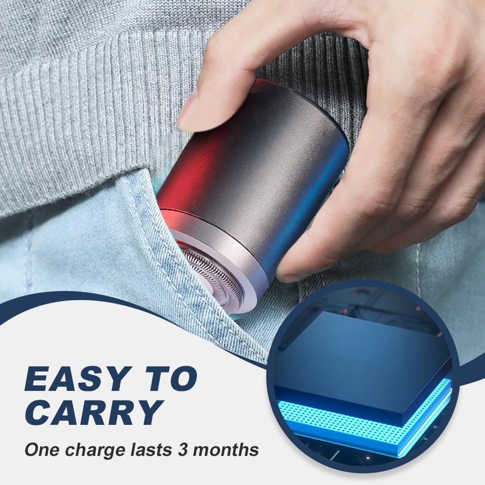 2024 Upgraded Mini Electric Shaver for Men & Women - USB Rechargeable, Waterproof, Portable Pocket Travel Shaver - Perfect for Home, Office & On-the-Go Grooming (Purple)