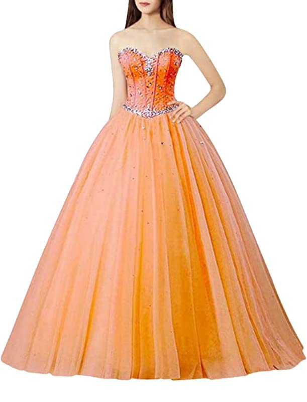 Elegant Sweetheart Neckline Ball Gown Tulle Quinceanera Dress for Women | Formal Prom Evening Gown | Perfect for Quinceañeras, Prom Nights, Weddings & Special Occasions