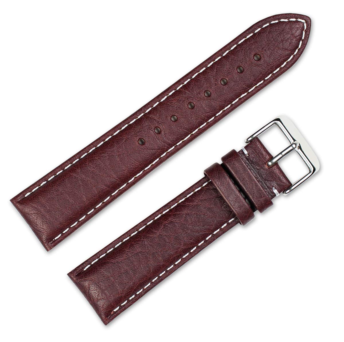 14mm Brown Sport Leather Replacement Watch Band - Durable & Comfortable for Men & Women - Perfect for Casual, Office & Outdoor Activities