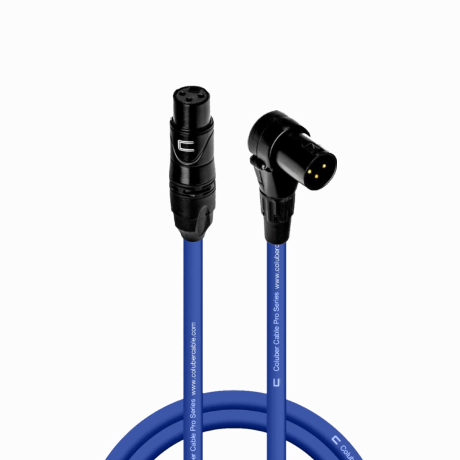 Premium 6ft Blue Balanced XLR Cable - Female to Right Angle Male 3-Pin Microphone Connector for Powered Speakers, Audio Interfaces & Mixers - Ideal for Live Performances, Studio Recording & Professional Audio Setups
