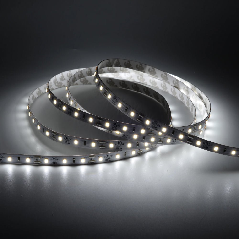12V LED Strip Lights with DC Connector - IP20 Waterproof, 278 Lumens/ft Brightness, SMD2835 Flexible Tape Lighting for Home, Kitchen, Bedroom, and DIY Projects