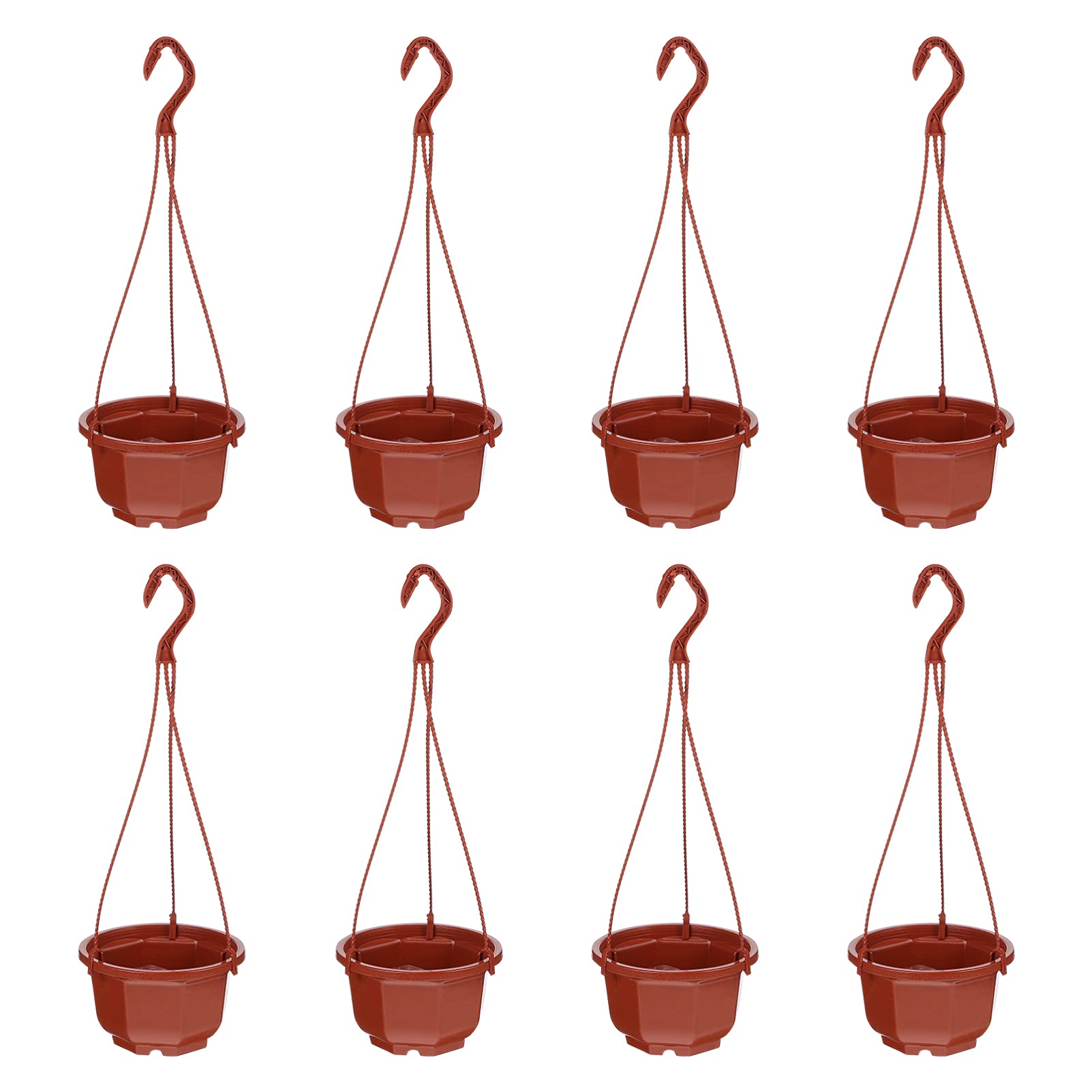 YARNOW 8 Pcs Self-Watering Wall Hanging Planter Pots - Plastic Garden Flower Plant Holder with Chains for Indoor & Outdoor Use - Perfect for Home, Patio, Balcony, and Coffee Shop Decor