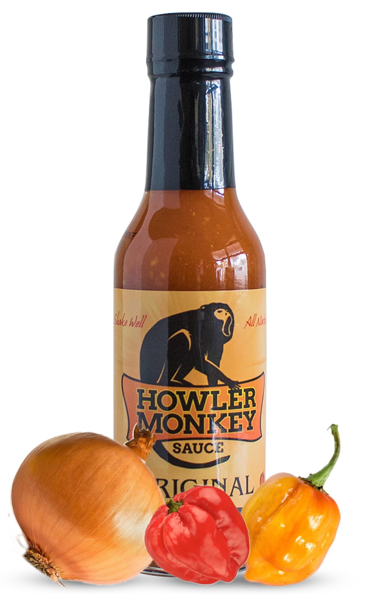 Howler Monkey Sauce Original - Authentic Panamanian-Style Hot Sauce with Aji Chombo Peppers | Gluten-Free, Keto-Friendly, Low Sodium Hot Sauce | 5 oz Bottle - Perfect for Tacos, Wings & Grilling