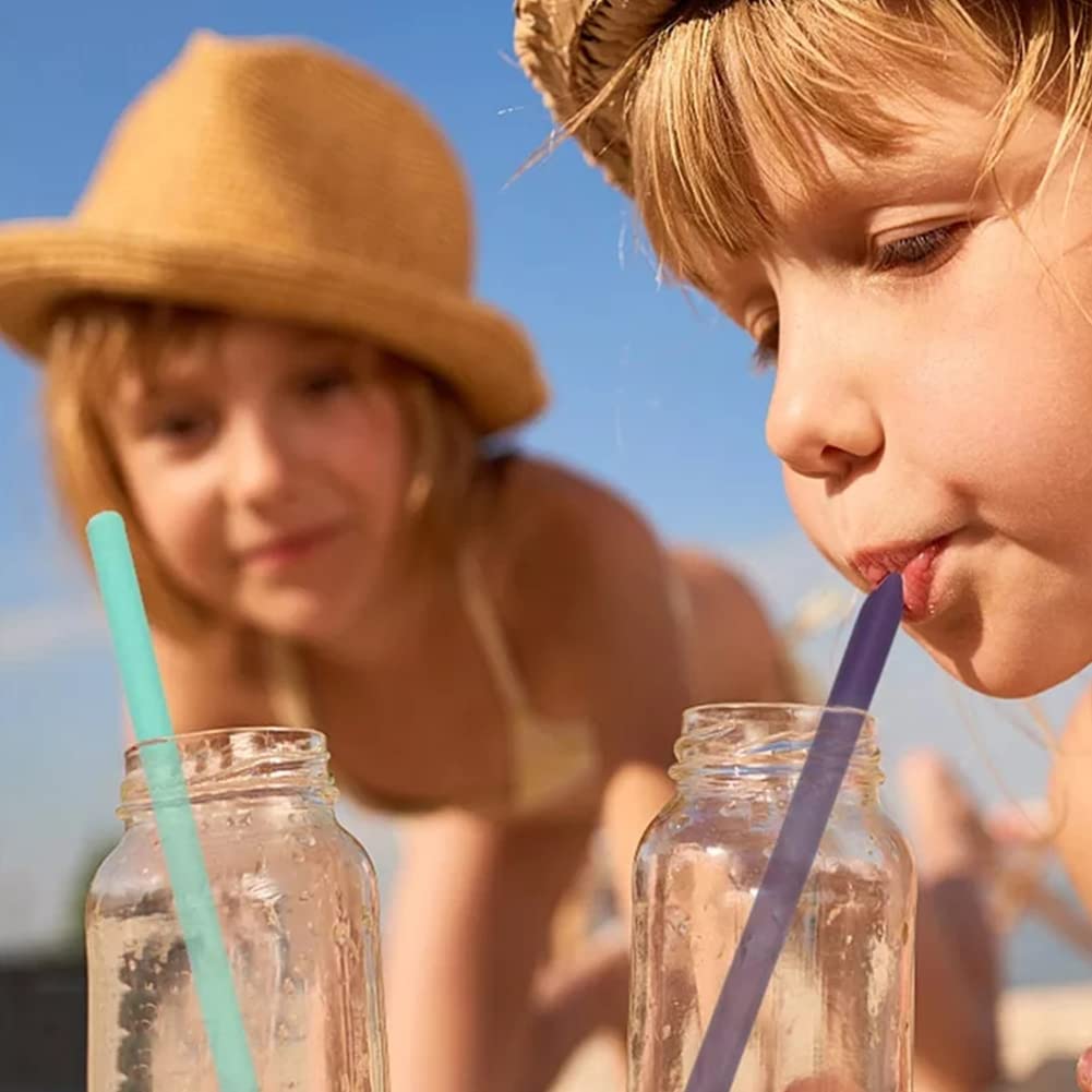 Eco-Friendly Silicone Reusable Drinking Straws - BPA-Free Colorful Bendable Straws for Smoothies, Cocktails, Milkshakes & Iced Coffee | Perfect for Home, Parties, Travel & Outdoor Activities