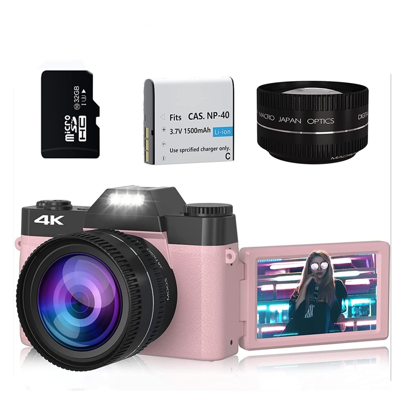 AUBEST 4K Video Camera Camcorder - 48MP Digital Camera with 3