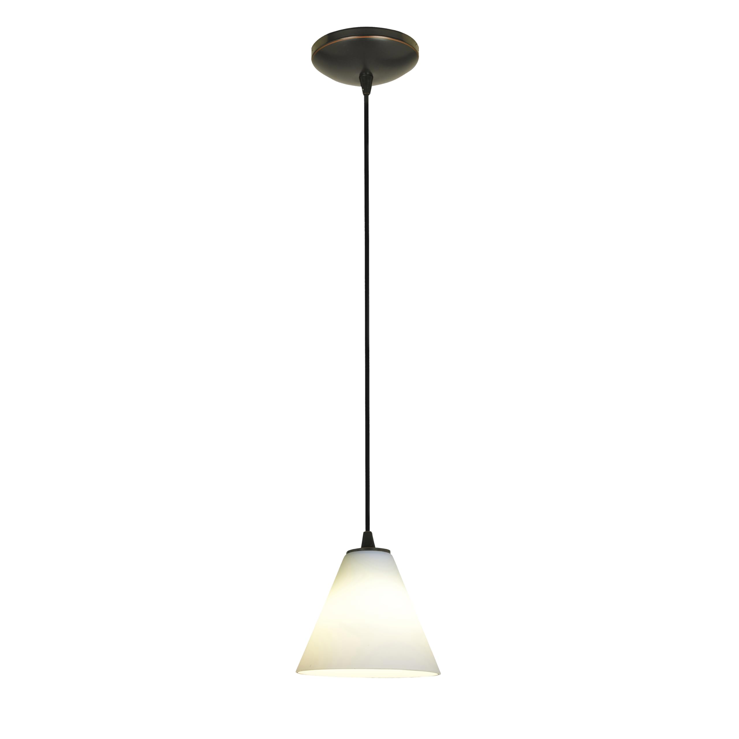 Elegant Martini Glass Pendant Light with Cord - Oil Rubbed Bronze Finish & White Glass Shade - Perfect for Kitchen Island, Dining Room, or Bar Lighting