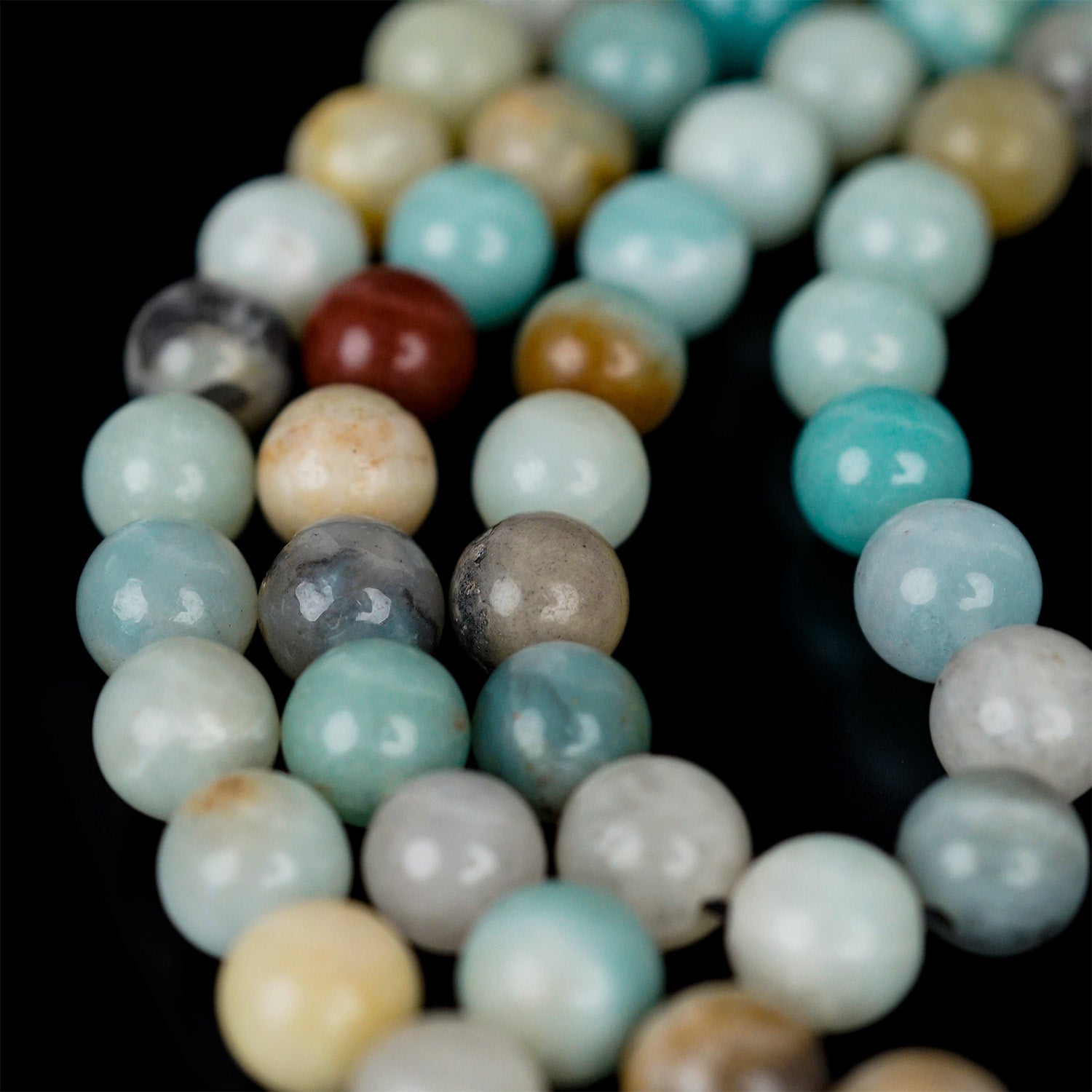 Premium Islamic Prayer Beads - 99 Multi-Colored Amazonite Stone Dhikr Misbaha Tasbih for Muslim Meditation & Spiritual Healing | Perfect for Daily Worship, Stress Relief & Mindful Reflection