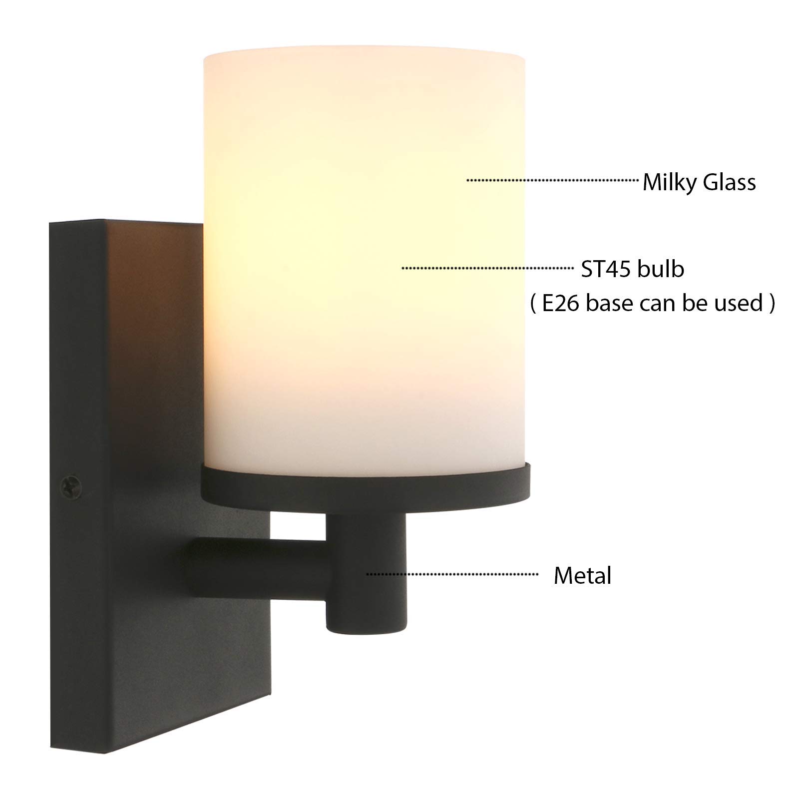 Pathson Milk White Cylinder Flush Mount Lighting & Wall Sconce - Modern Ceiling Light Fixture for Bedroom, Living Room, Hallway, Kitchen - Dimmable LED Lighting for Home Decor