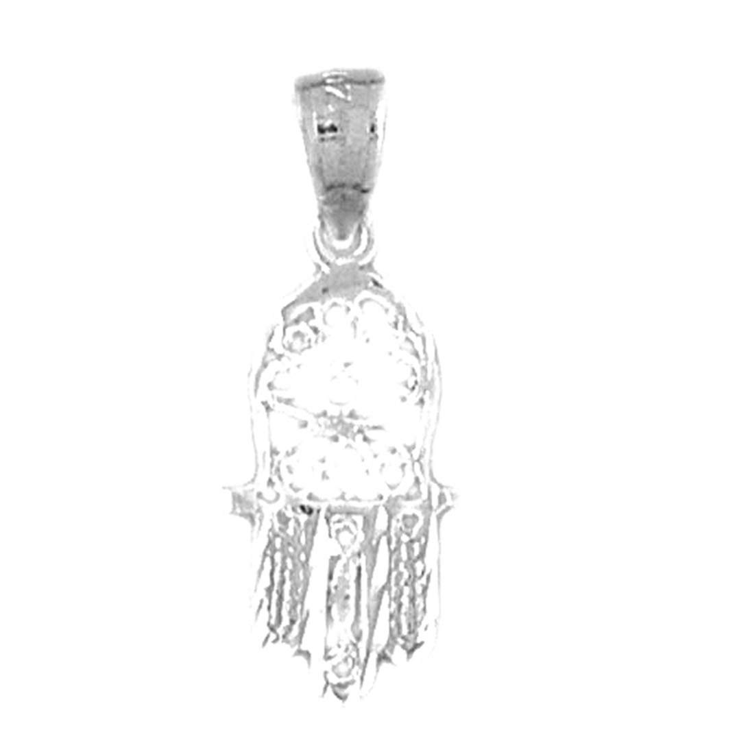 14K White Gold Hamsa Lever Back Earrings - Handmade in USA - Spiritual Jewelry for Women - Perfect for Yoga, Meditation & Boho Fashion