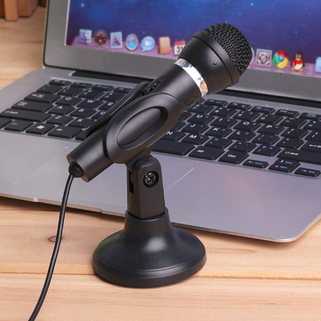 Computer Microphone with 3.5MM Plug & Play, Omnidirectional USB Mic with Desktop Stand for Gaming, Streaming, Podcasting - Perfect for PC, Laptop, Home Studio & Online Meetings