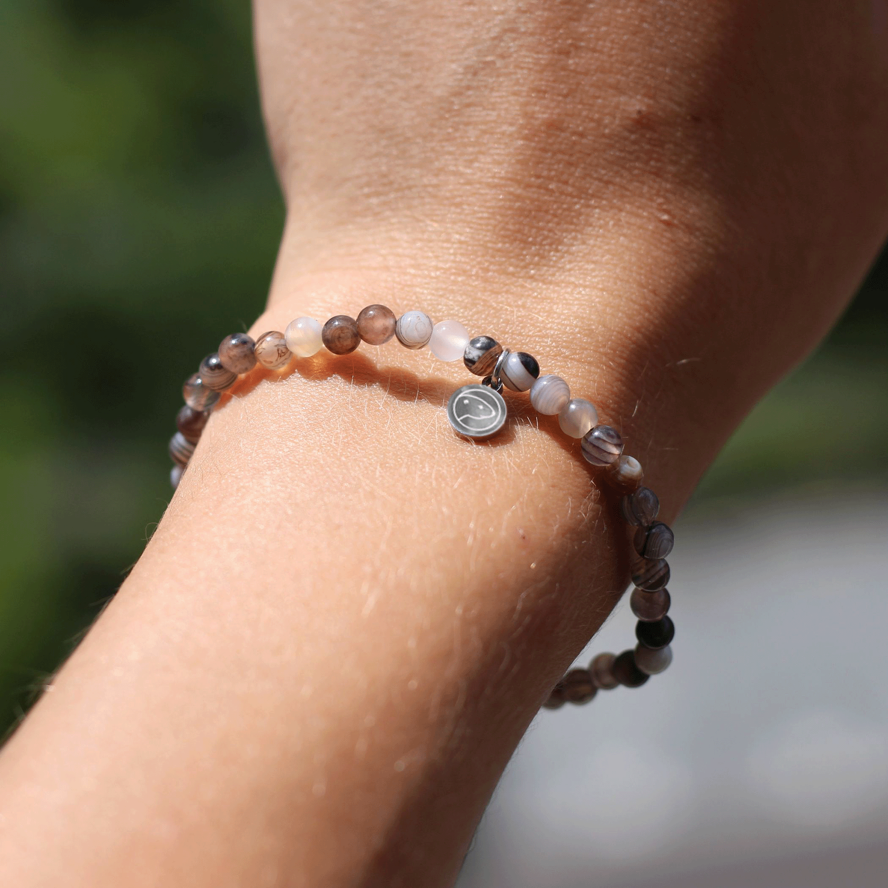 Botswana Agate Bracelet for Women - Natural Stone Beaded Minimalist Stretch Bracelet for Healing, Chakra Balancing & Positive Energy | Perfect for Yoga, Meditation & Spiritual Gifts