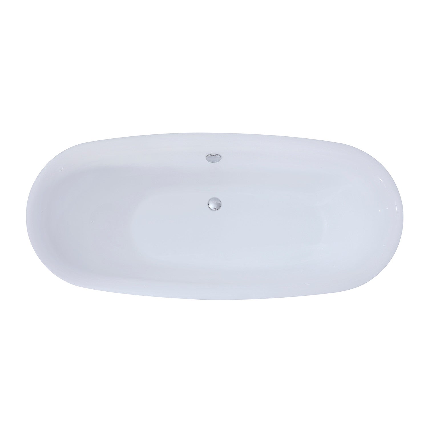 Aqua Eden 67-Inch Freestanding Acrylic Oval Bathtub - Glossy White Double-Ended Soaking Tub with Drain | Luxury Bathroom Upgrade for Spa-Like Relaxation at Home