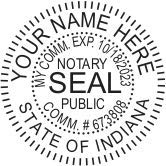 Indiana Notary Public Seal Stamp | Self Inking Round Notary Stamp with Unique Pink Body (R-542) - Perfect for Official Documents, Contracts & Legal Paperwork