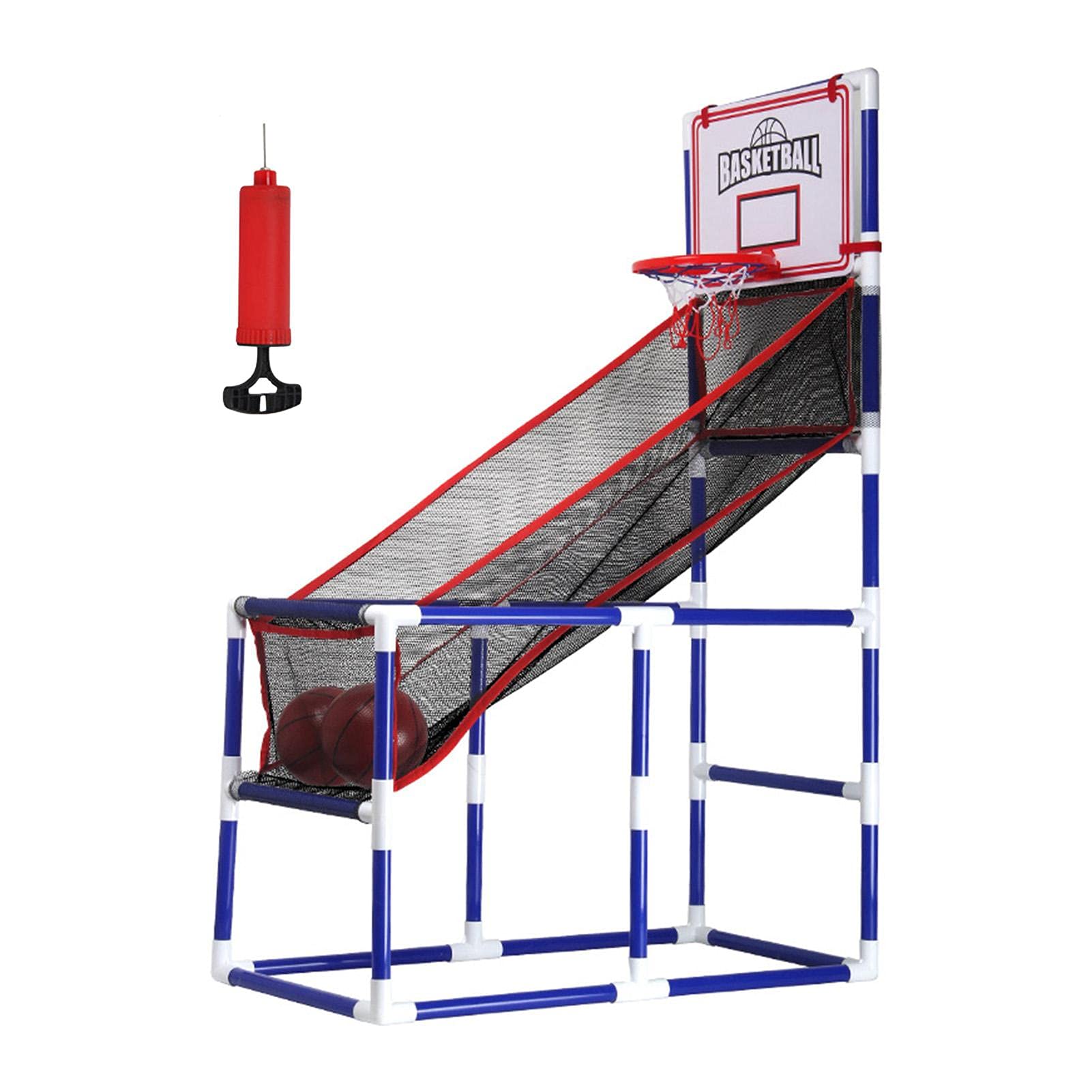JMUNG Indoor Outdoor Arcade Basketball Hoop Game for Kids - Wall Mounted Basketball Shooting Toy with Punch-Free Frame - Perfect for Playroom, Backyard, and Birthday Parties (Color: A)