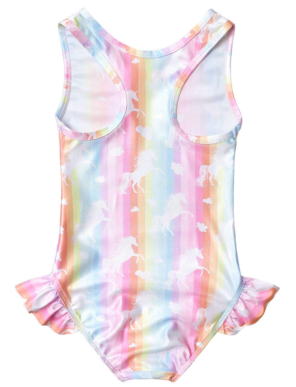 QPANCY Girls Unicorn One Piece Swimsuits - Toddler Kids Bathing Suit for Pool, Beach & Summer Water Play