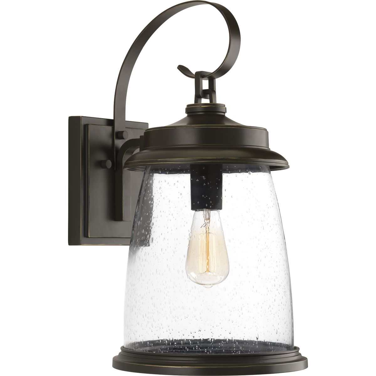 Conover Collection Large Outdoor Wall Lantern - Black Metal Hanging Light Fixture for Porch, Patio & Garden Decor - Weather Resistant Exterior Lighting