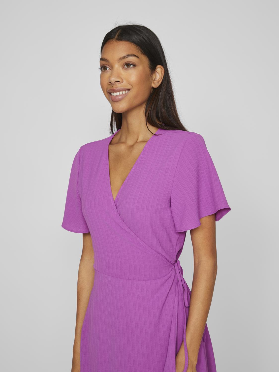 Lovie Wrap Midi Dress - Floral Print Summer Dress for Women | Cattleya Orchid Design | Perfect for Beach, Vacation & Date Night Outfits