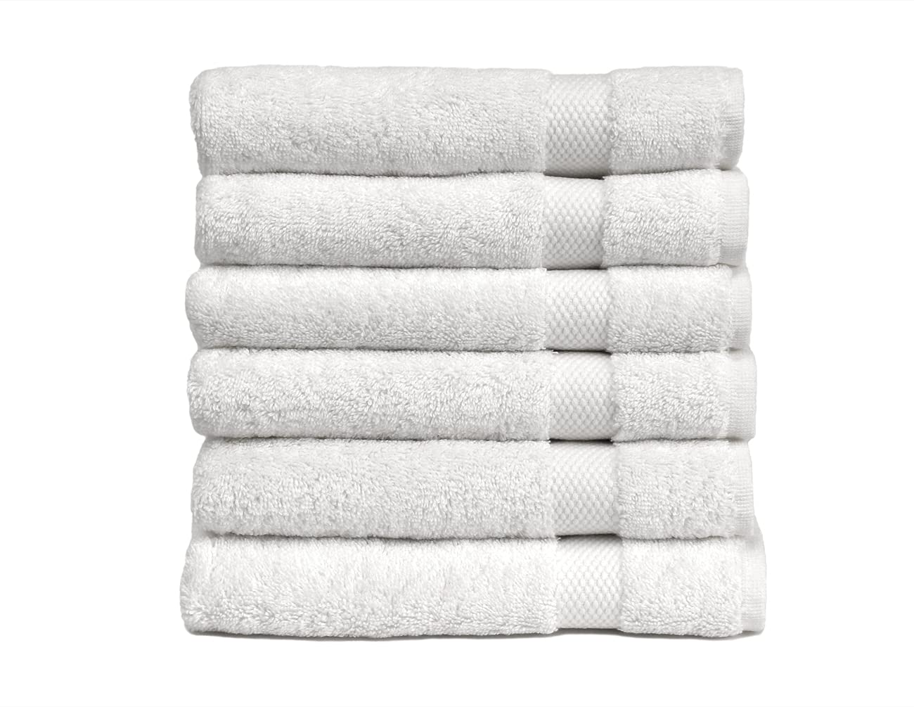 Luxury Soft 100% Turkish Cotton Hand Towels - Pearl Collection (6-Pack, White) | Made in Turkey | Perfect for Spa, Bathroom & Guest Use