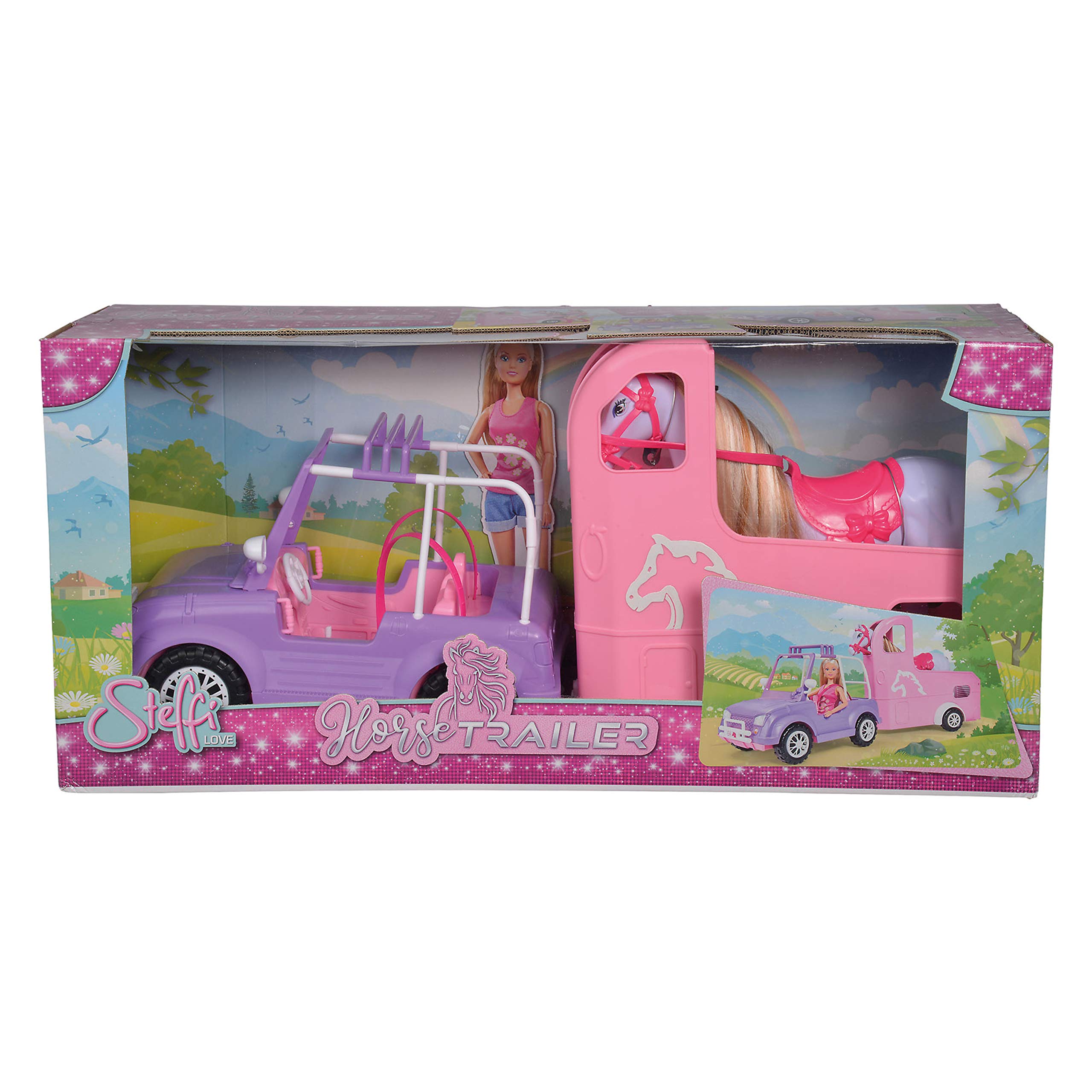 Simba Toys Steffi Love Horse Trailer - Play Set for Kids with Horse & Accessories - Perfect for Pretend Play, Birthday Gifts & Collectors