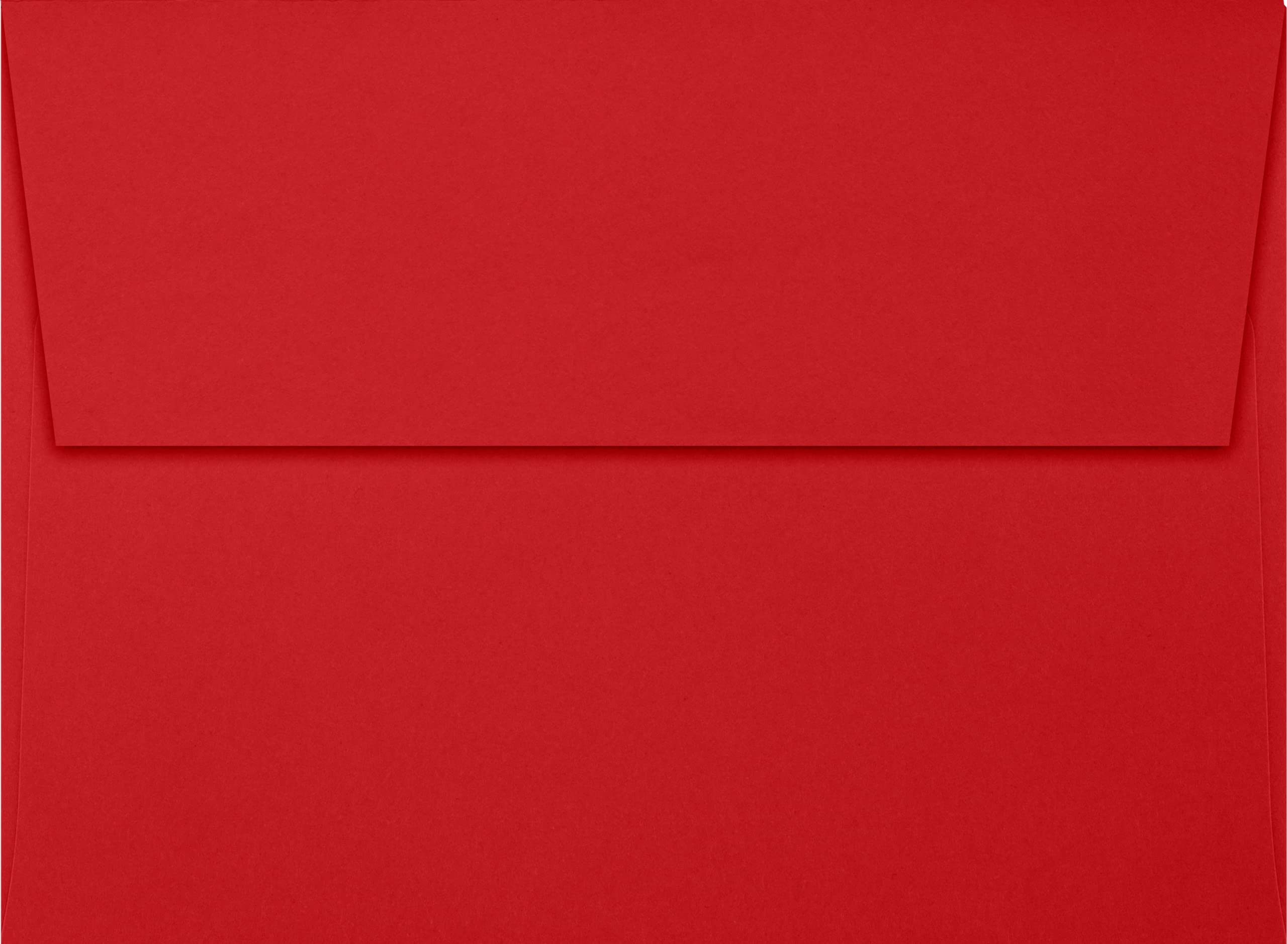 LUXPAPER A7 Printable Invitation Envelopes for 5x7 Cards - 80 lb. Ruby Red, Peel & Press Seal, 1000 Pack (5.25
