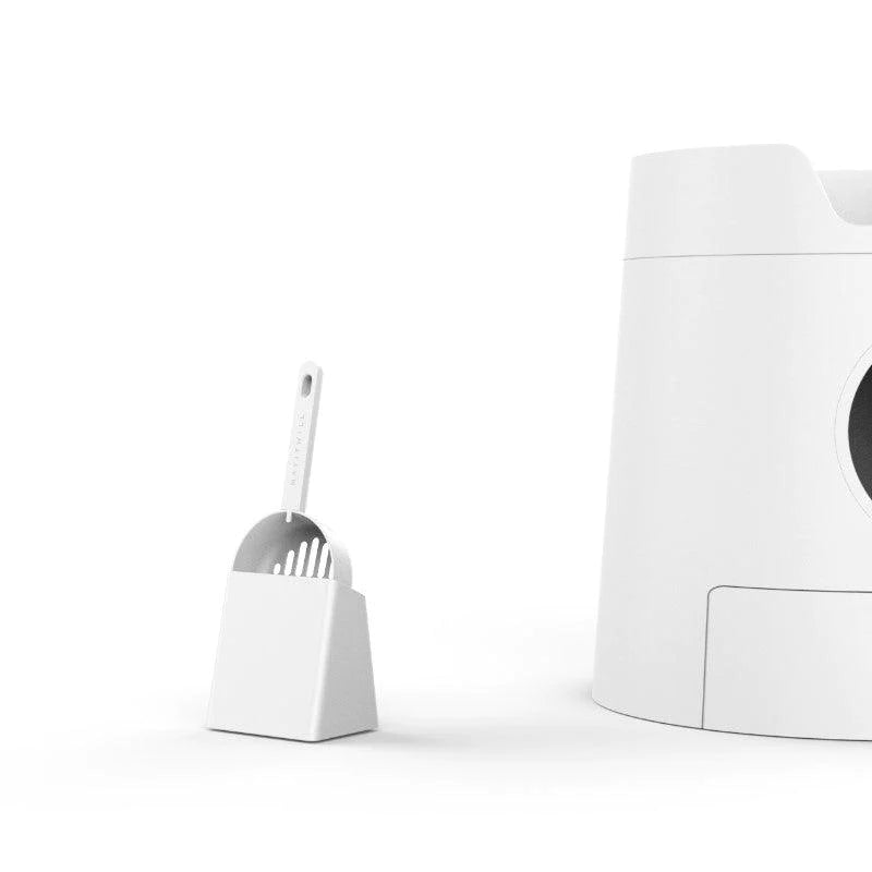 XL Castle 2-in-1 Front Entry Cat Litter Box with Scratch Basin - White | Large Enclosed Litter Box for Multiple Cats | Odor Control & Privacy Design for Home, Apartment, or Office Use