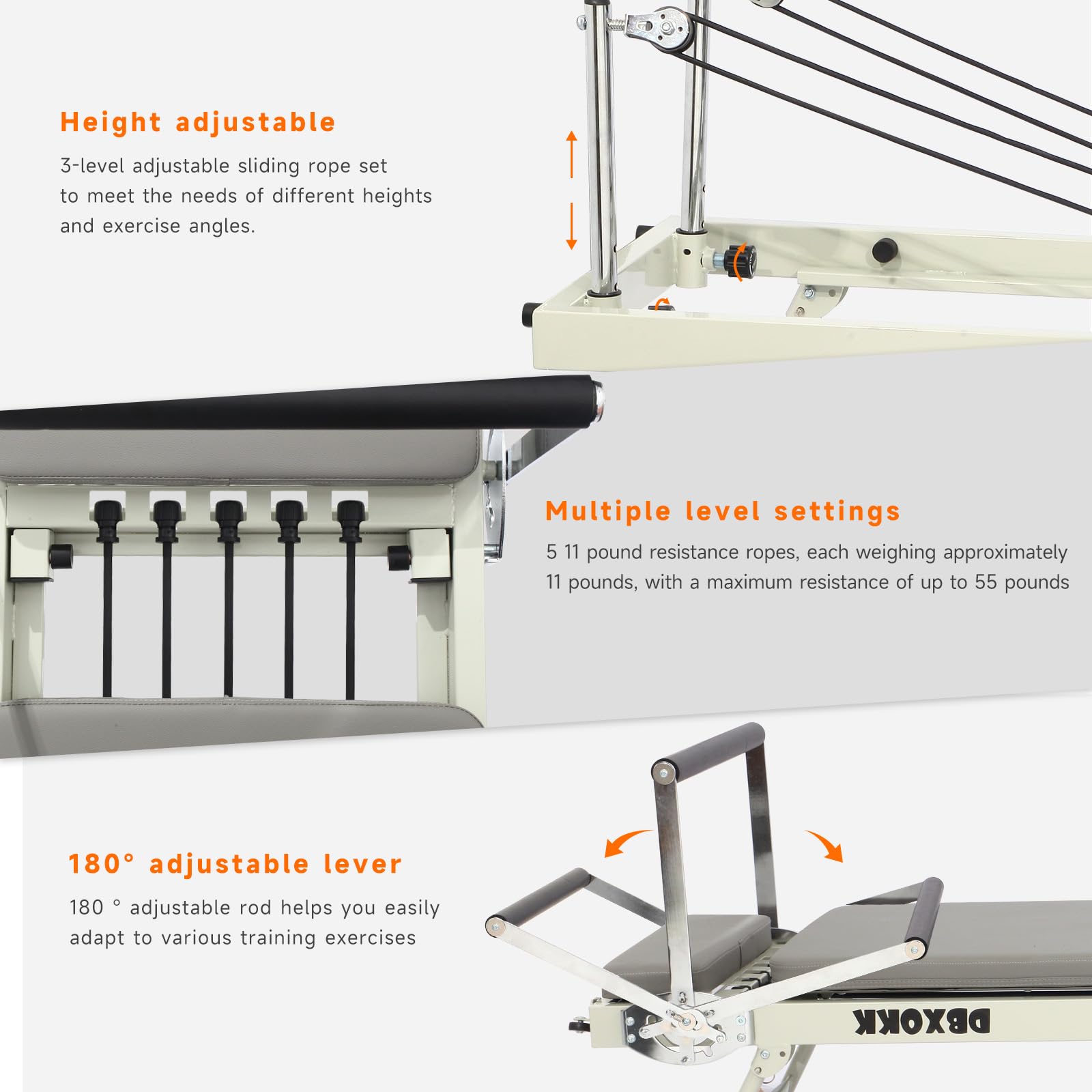 Foldable Pilates Reformer Machine for Home - Professional Pilates Equipment for Beginners & Intermediate Users - Perfect for Home Gym, Studio Workouts & Physical Therapy