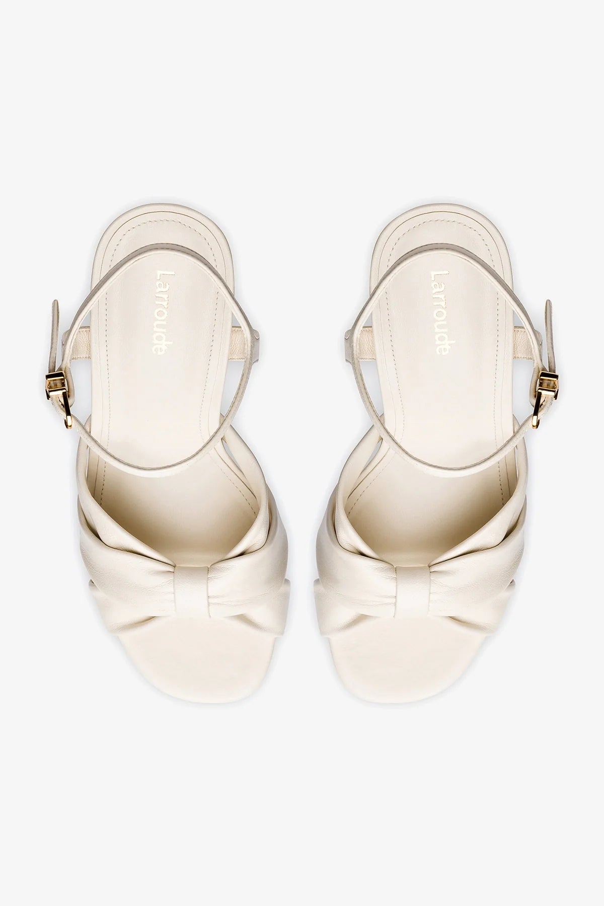 Vivienne Women's Platform Sandals in Genuine Ivory Leather - Comfortable High Heel Summer Beach Wedding Shoes for Women