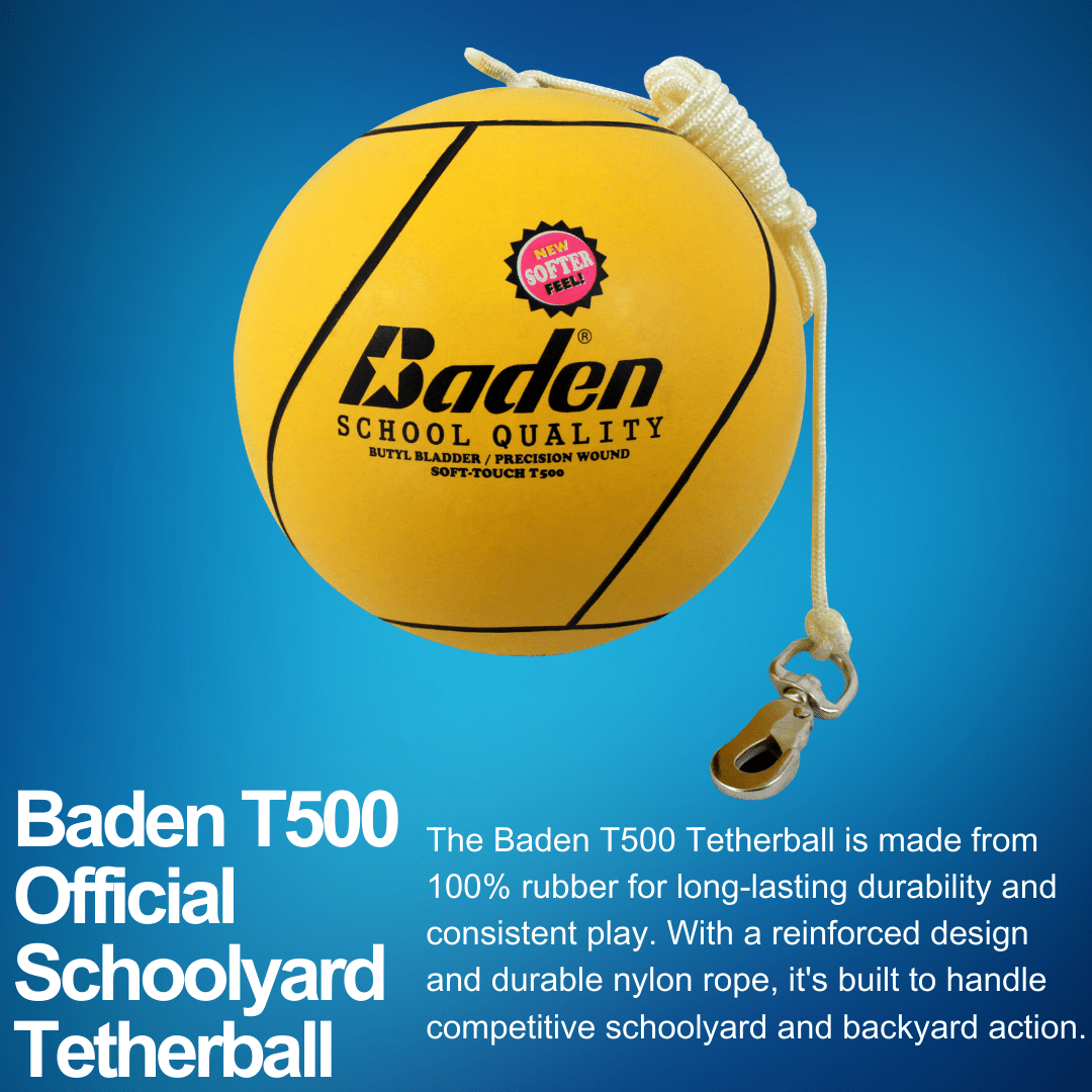 Baden T500 Official Schoolyard Tetherball Set - Heavy Duty Outdoor Playground Game for Kids & Adults - Perfect for Backyard, Park, and School Playground Activities