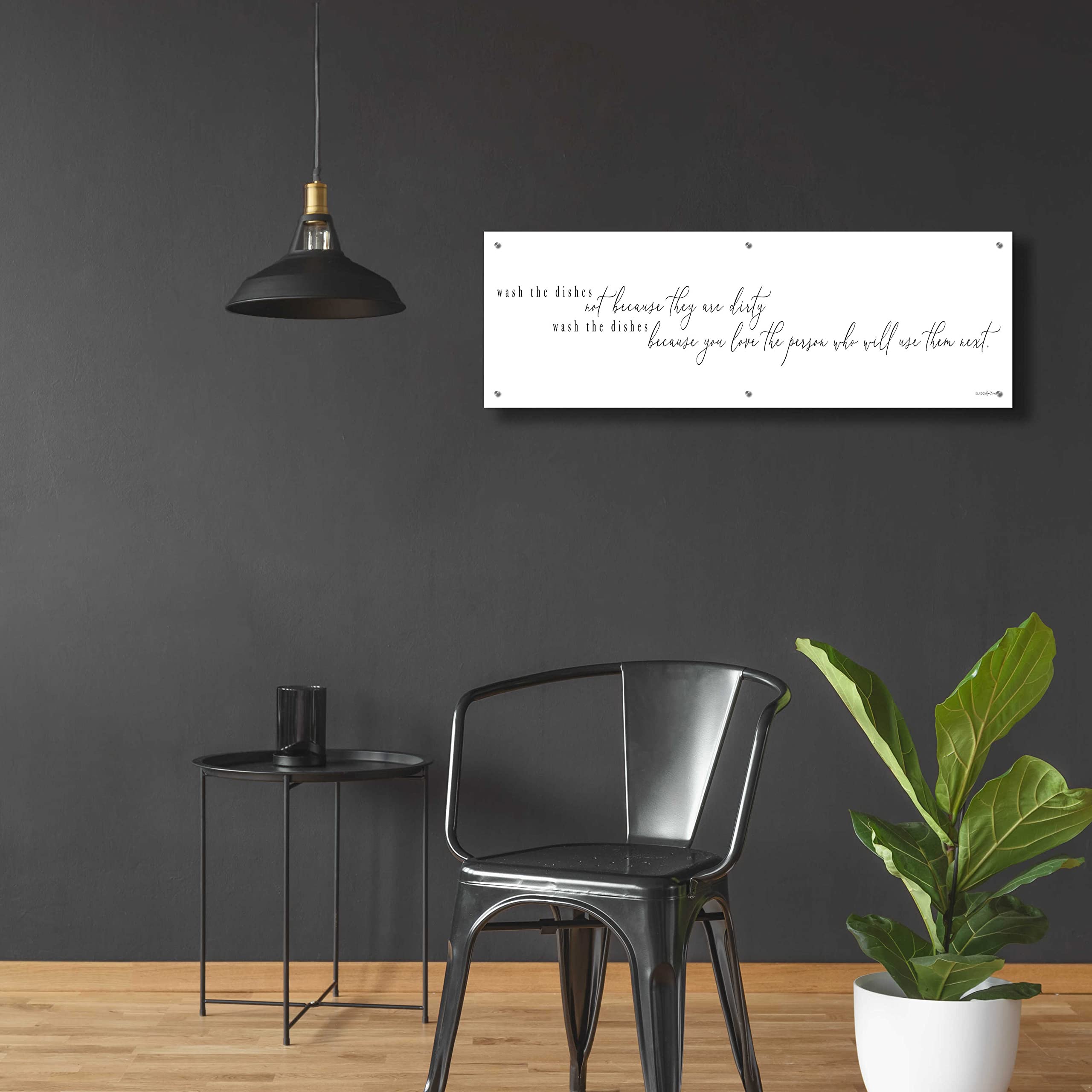 Epic Art 'Wash The Dishes' by Kamdon Kreations - 48x16 Inch Modern Acrylic Glass Wall Decor - Perfect for Kitchen, Dining Room & Funny Home Decor