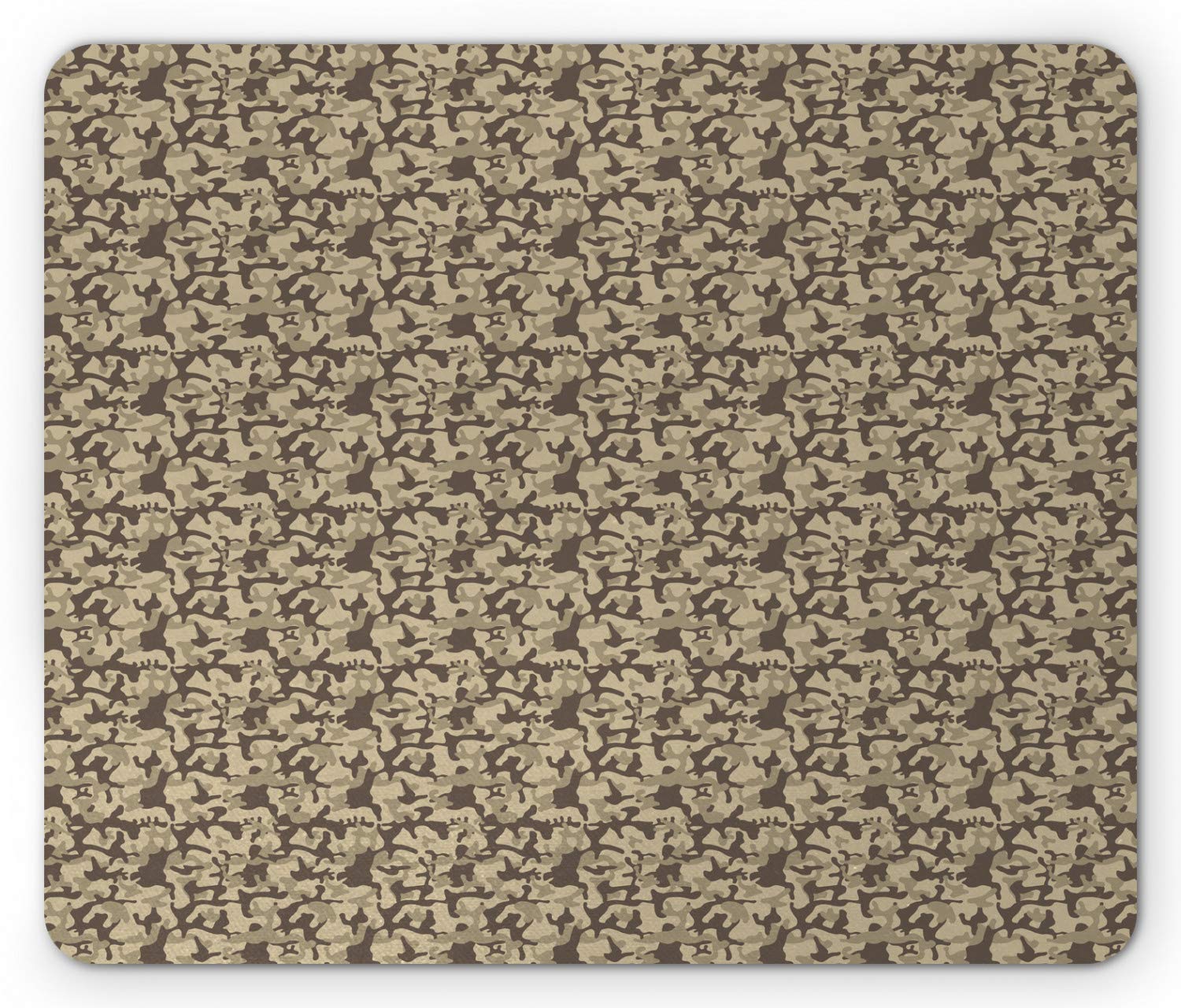 Ambesonne Camouflage Mouse Pad - Non-Slip Rubber Base, Classic Earth Tone Camo Design, Standard Size Rectangle Mousepad (Taupe/Pale Sepia) for Office, Gaming & Home Computer Use