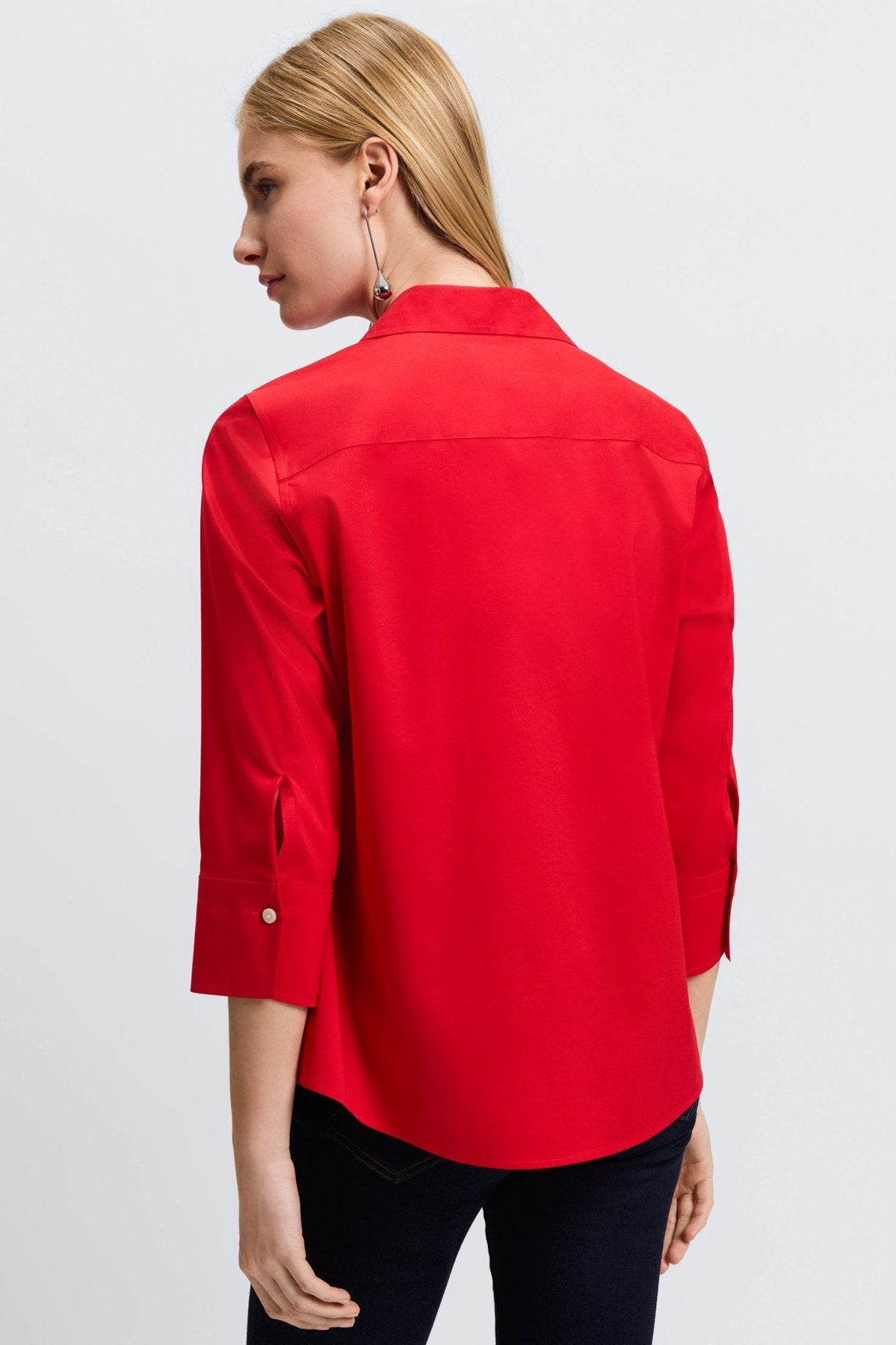 Mary No Iron Stretch 3/4 Sleeve Shirt - Wrinkle-Free Comfort Blouse for Women - Perfect for Office, Travel & Casual Wear