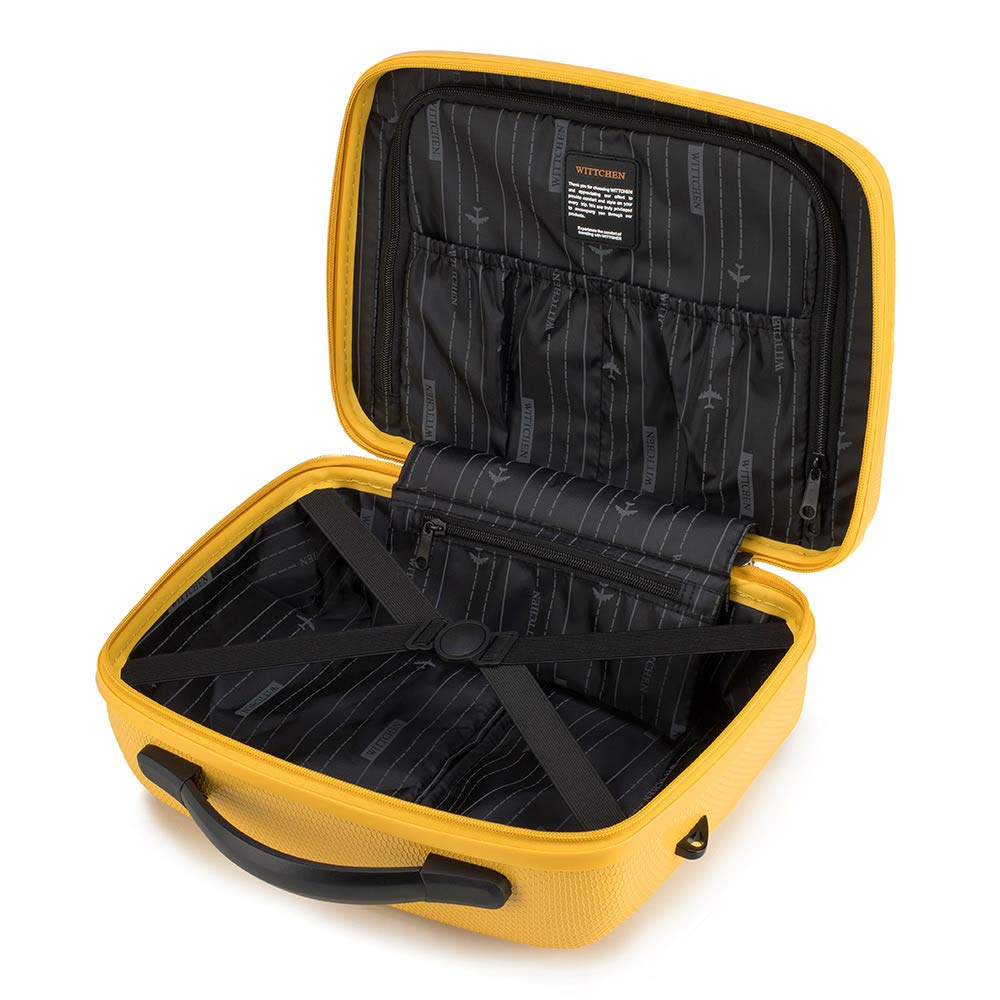 Unisex Travel Cosmetic Bag - Small Yellow Makeup Organizer for Toiletries | Perfect for Carry-On Luggage, Gym, & Weekend Trips
