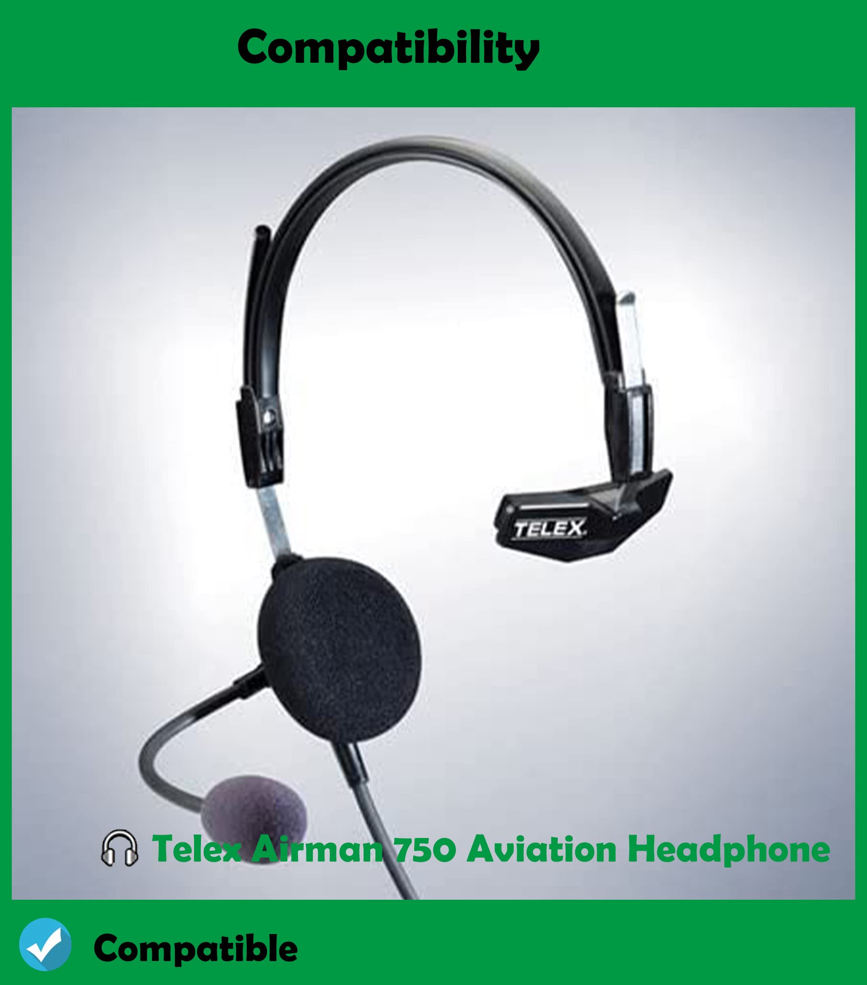 Noise Isolation Replacement Ear Pads Cushions for Telex Airman 750 Aviation Headphones - Comfortable Memory Foam Ear Cushions for Pilots, Gamers, and Music Lovers (Perfect for Long Flights, Gaming Sessions & Studio Recording)