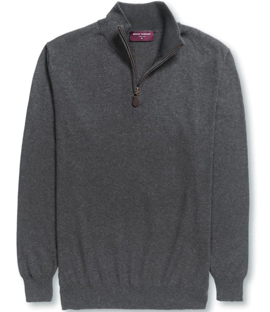 Brook Taverner Dallas 1/4 Zip Neck Sweater for Men - Premium Cotton Blend Pullover for Casual Wear & Outdoor Activities