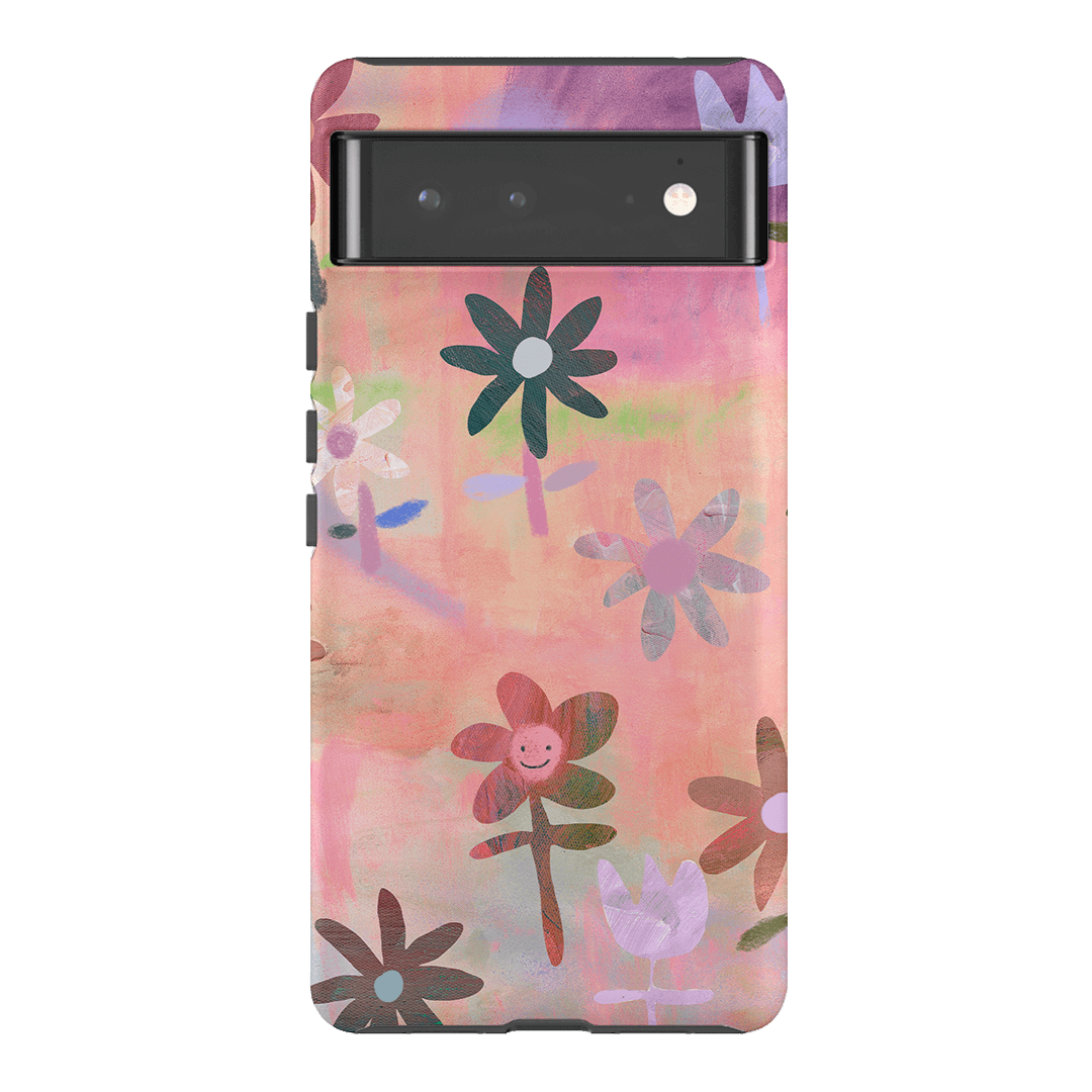 Premium Lazy Daisy Floral Phone Case - Shockproof & Slim Design for iPhone 15/14/13/12/Pro/Max - Perfect for Everyday Use, Travel & Outdoor Activities