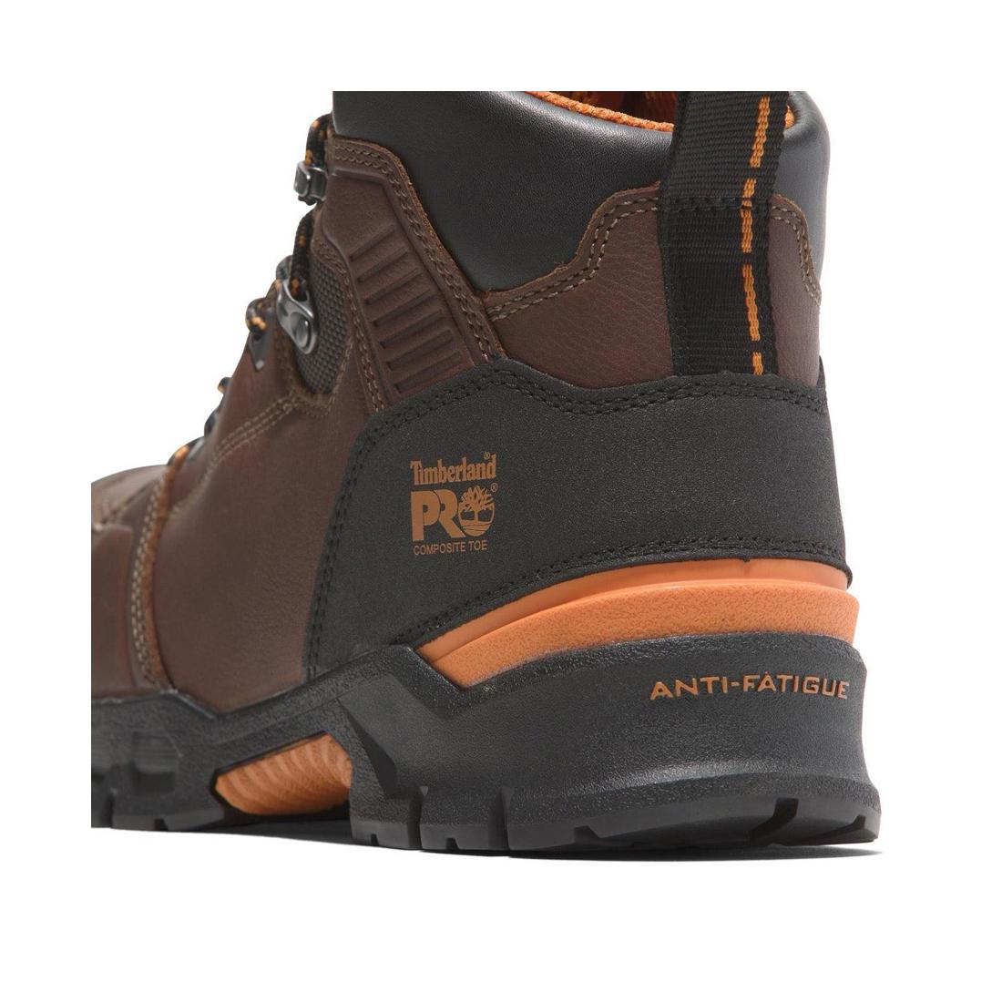 Endurance EV 6 Inch Composite Toe Work Boots for Men - Brown Safety Shoes for Construction, Warehouse & Outdoor Work