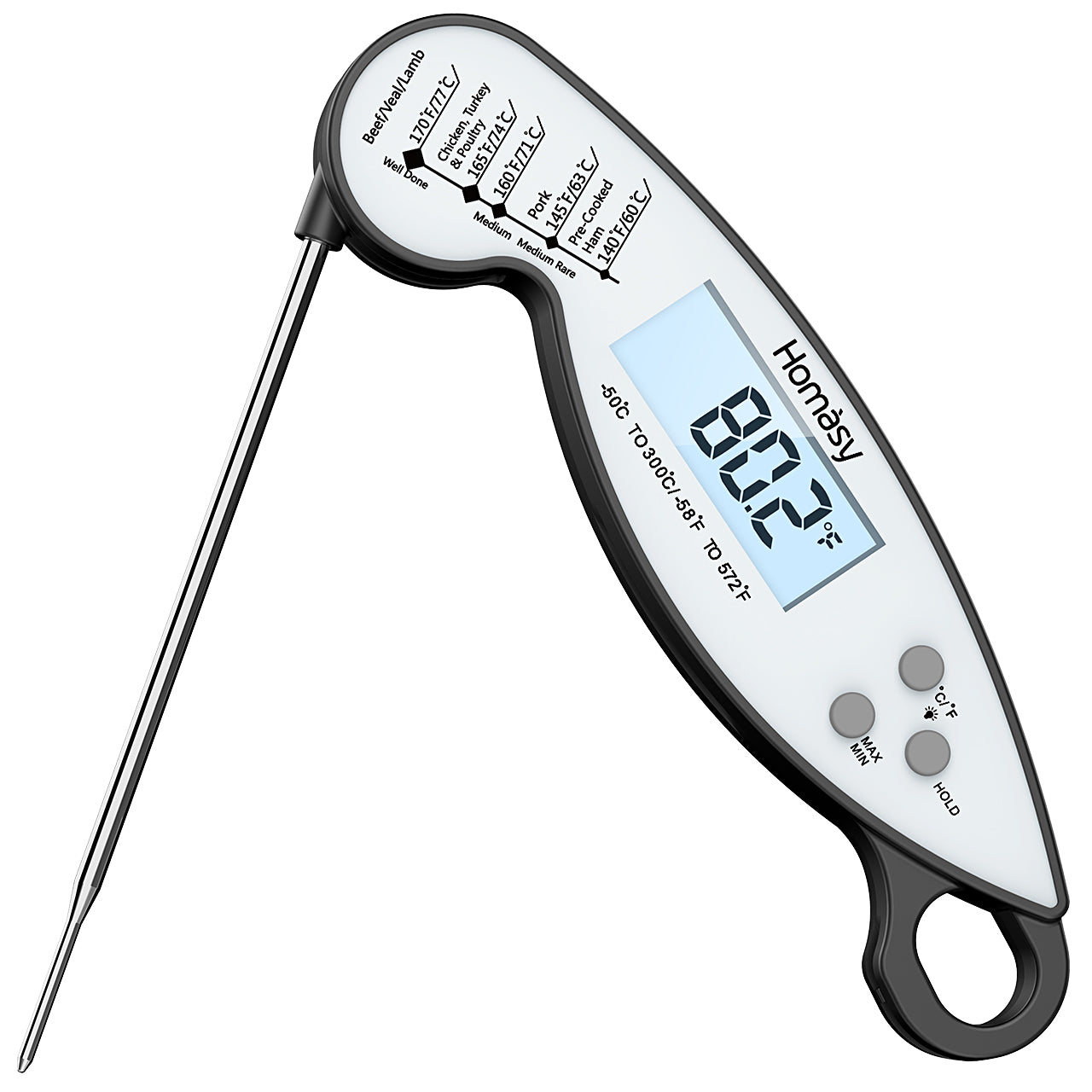 CP192 Digital Meat Thermometer - Instant Read Cooking Thermometer for Grilling, BBQ, Baking & Roasting - Waterproof Food Thermometer with Backlit LCD & Calibration