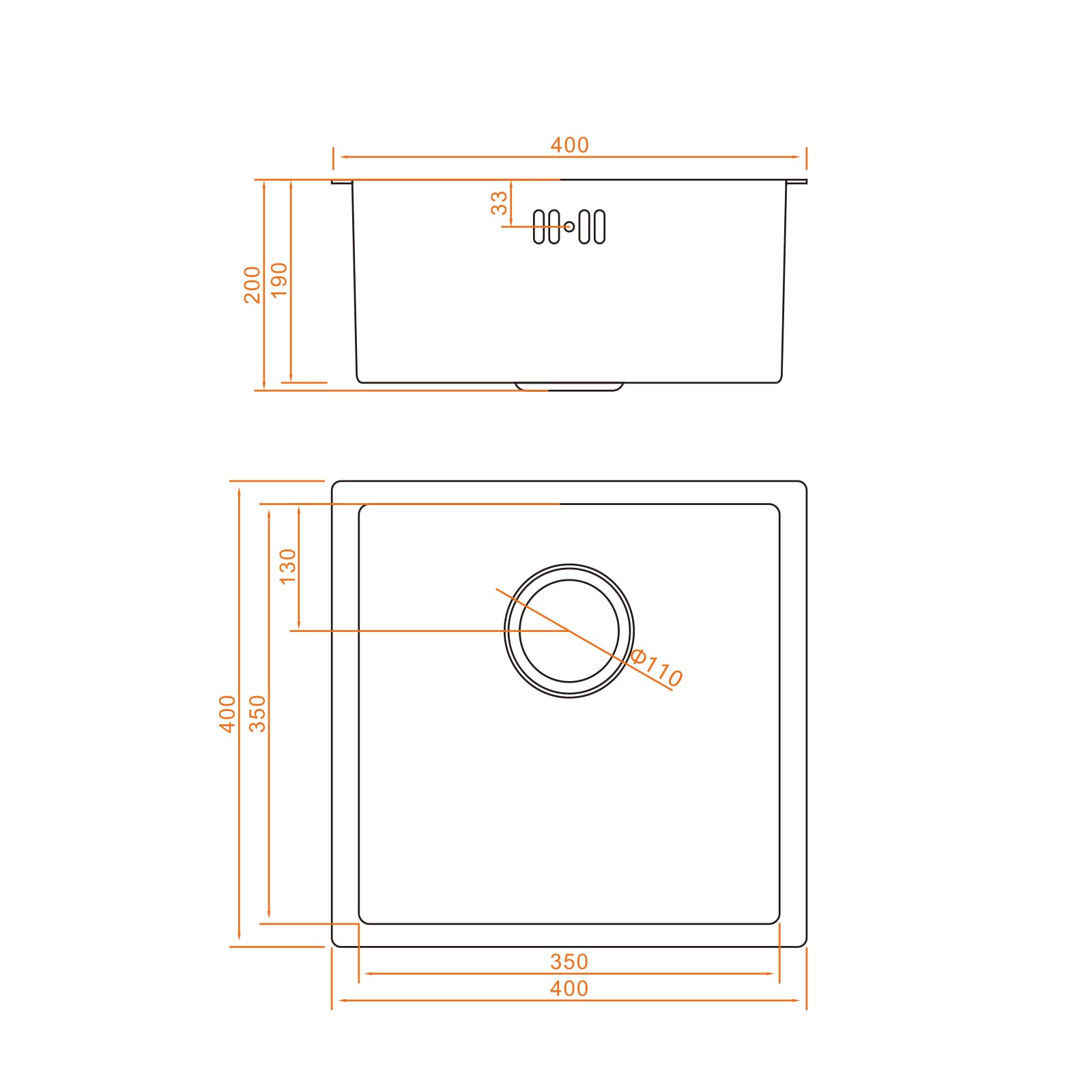 Premium 40x40cm Stainless Steel Kitchen Sink with Drain Filter - Undermount Design for Modern Countertops | Perfect for Home Renovation & Commercial Kitchens