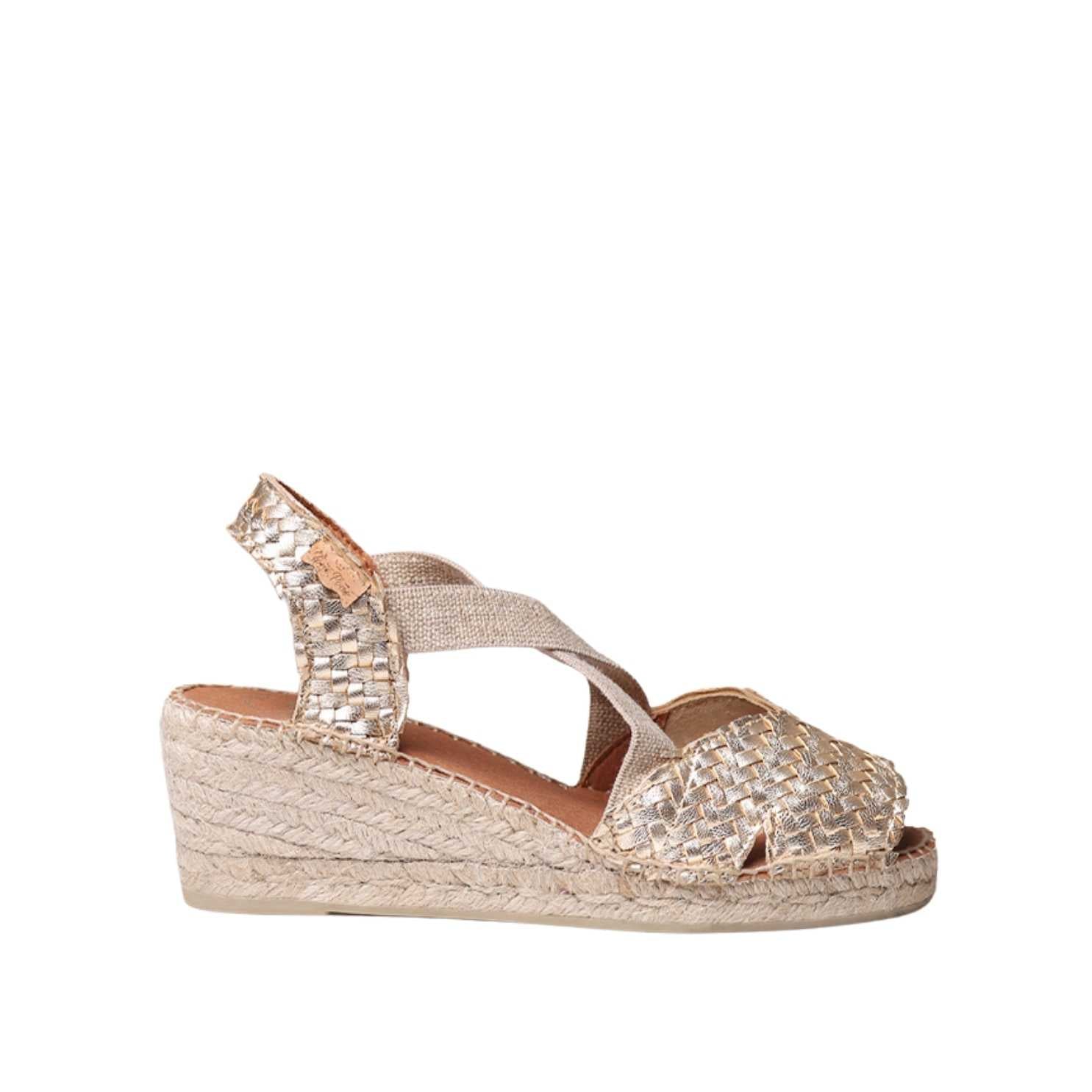 Women's Braided Leather Open Toe Wedge Espadrille Sandals - Salina Style for Summer Outfits & Beach Vacations