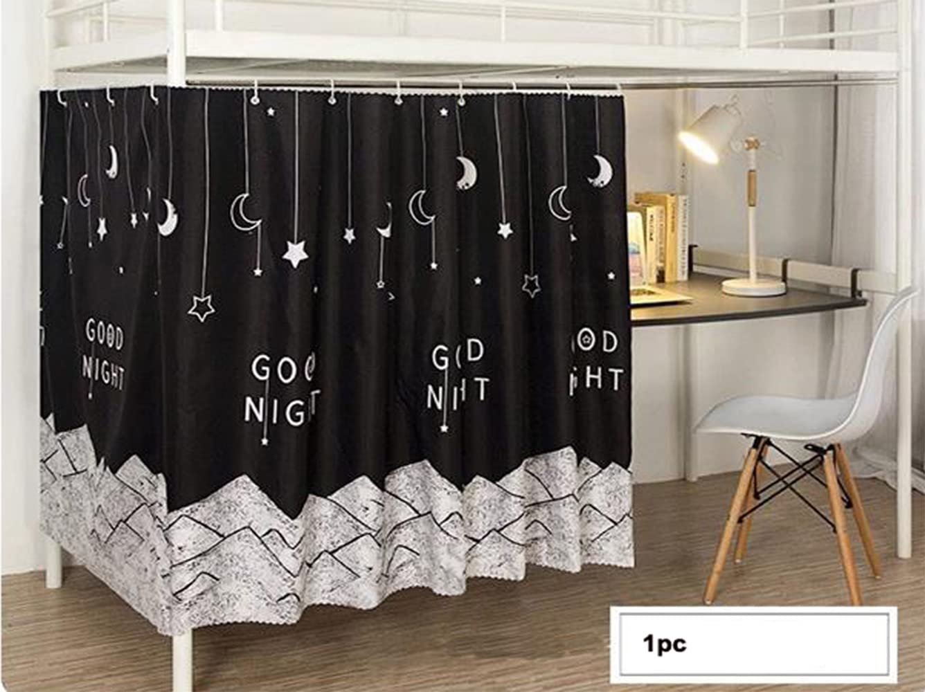 Blackout Bed Canopy for Dorm Bunk Beds - Single Sleeper Privacy Curtain with Dust Protection | Lightproof & Breathable Fabric | Perfect for College Dorm Rooms, Kids' Bunk Beds & Small Space Privacy Solutions
