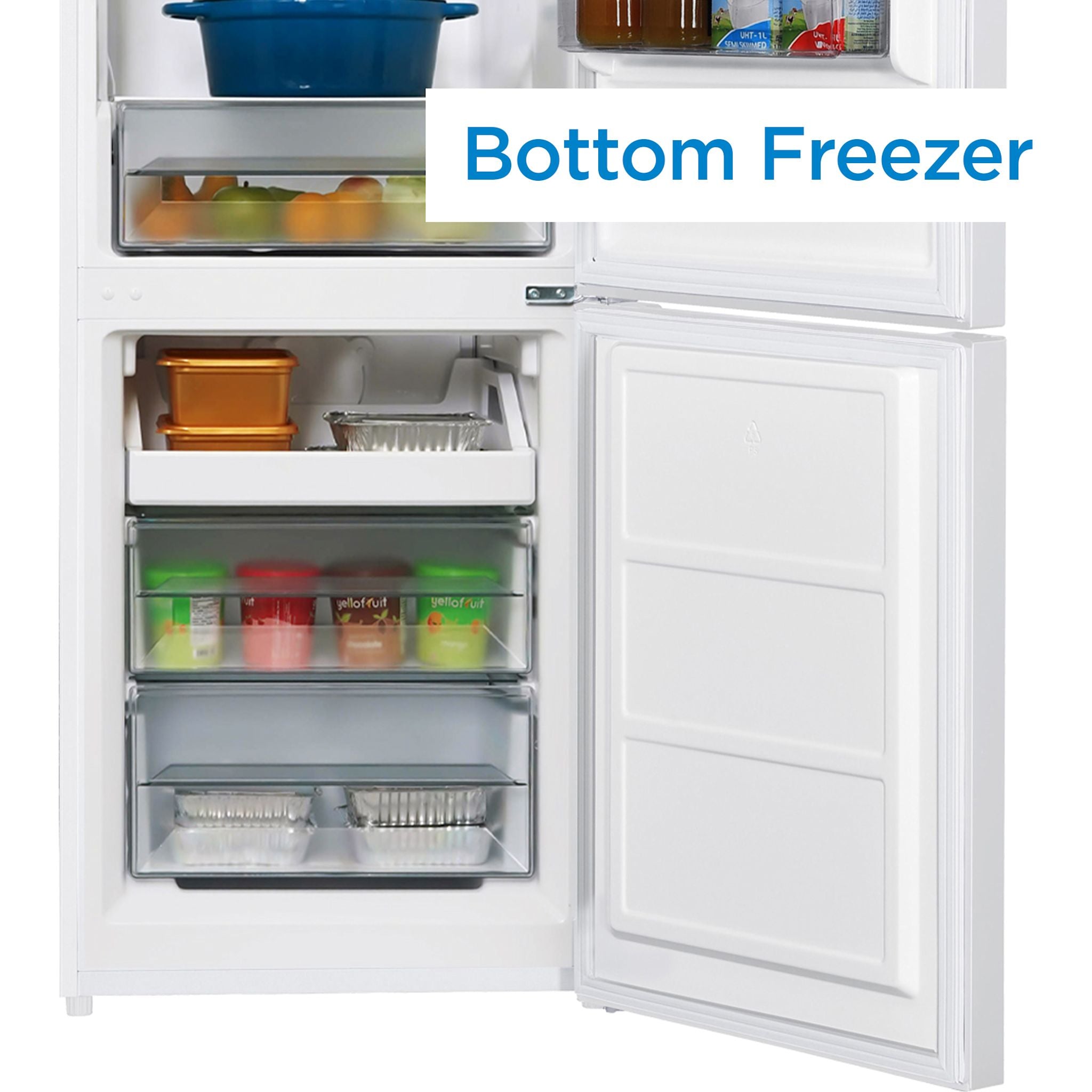 Danby DBMF100B1WDB 10.1 Cu. Ft. Bottom Mount Refrigerator - Energy Star White - Perfect for Apartments, Dorms & Small Kitchens