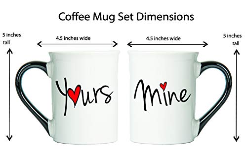 His & Hers Coffee Mugs Set - 16oz Couple Gifts for Valentine's Day & Weddings